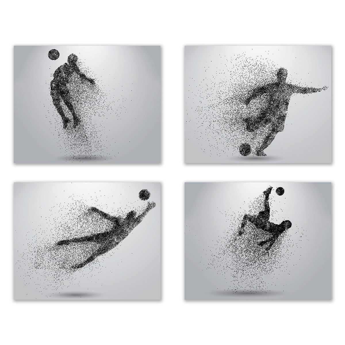 Soccer Wall Art Prints - Set Of 4 (8X10) Unframed Soccer Posters - Soccer Room Decor For Men Kids Teenagers - Soccer Poster Set
