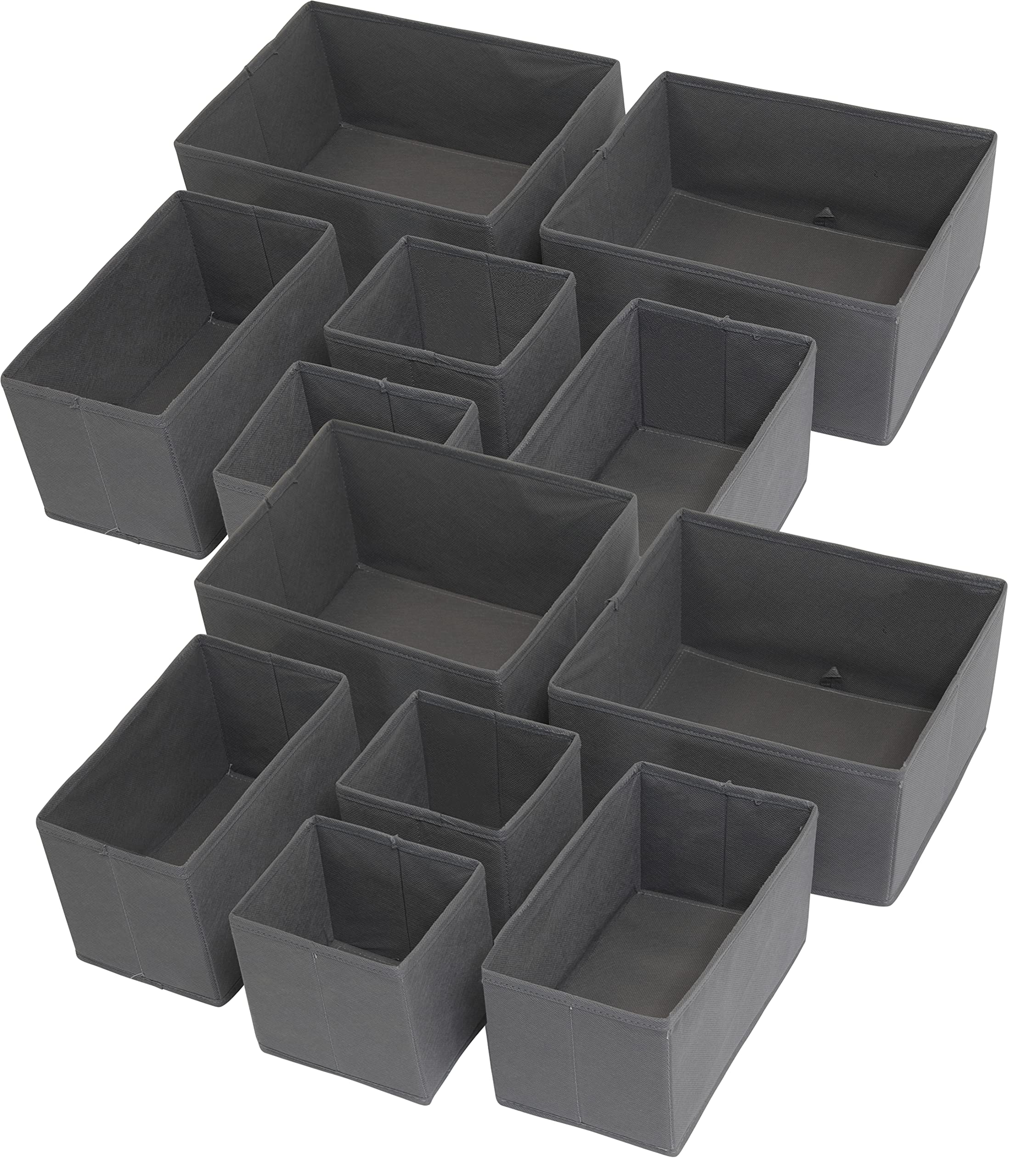 Simple Houseware Foldable Cloth Storage Box Closet Dresser Drawer Divider Organizer Basket Bins for Underwear Bras, Dark Grey, (
