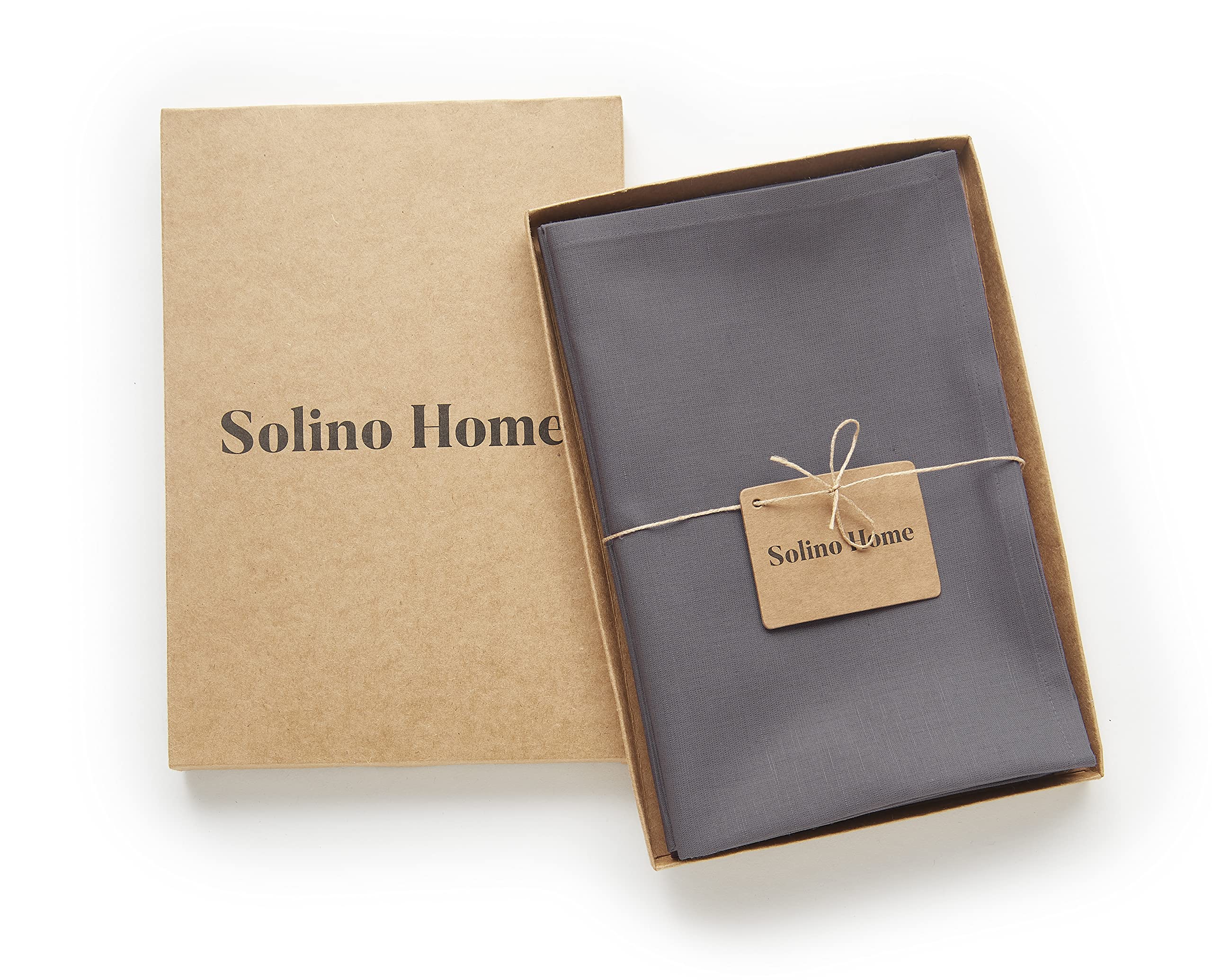 Solino Home Dinner Napkins 20 X 20 Inch - Dru Cotton Linen Grey Cloth Napkins Set Of 4 For Spring, Easter - Handcrafted And Mach