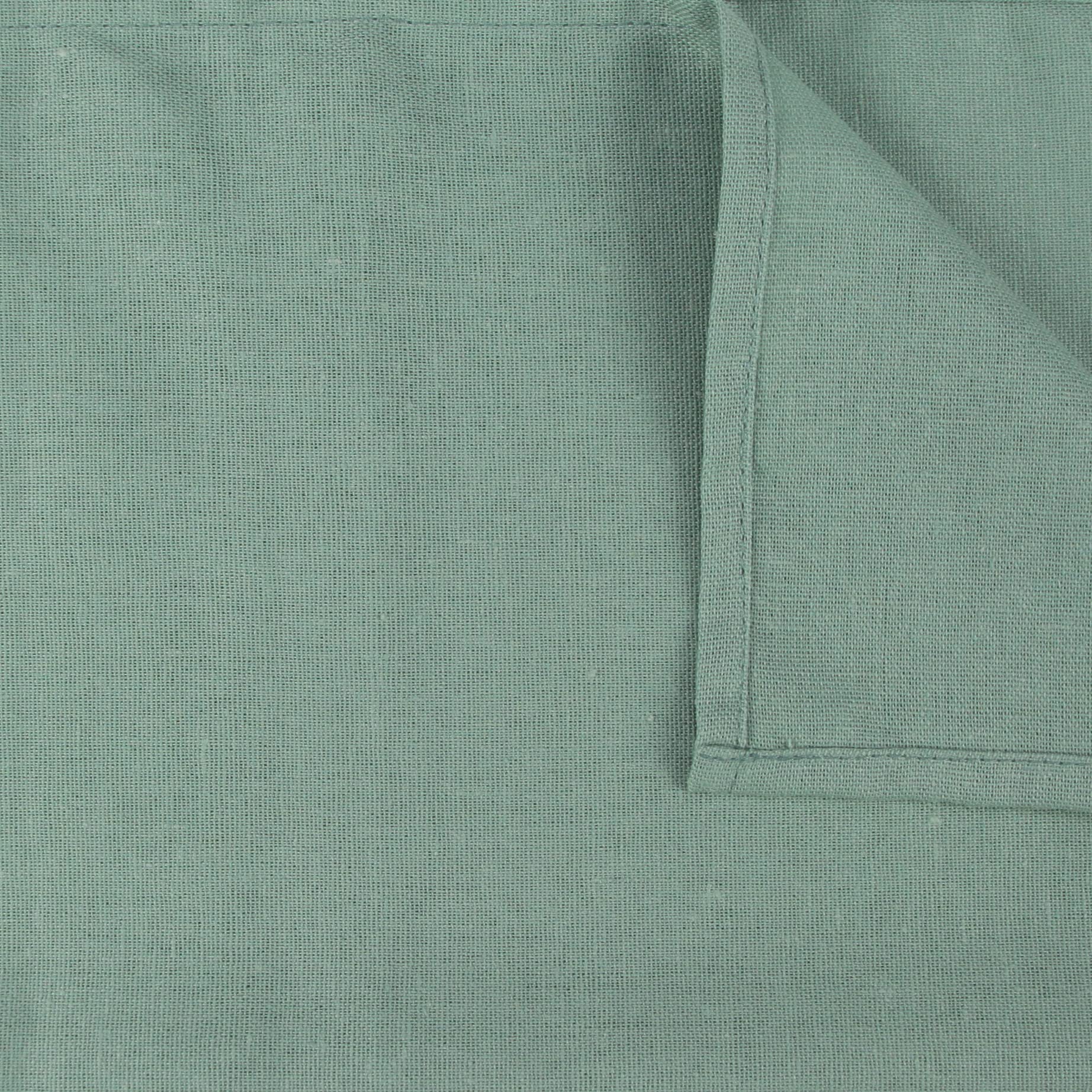 Infei Solid Color Cotton Linen Blended Thin Dinner Cloth Napkins - Set Of 12 (40 X 40 Cm) - For Events & Home Use (Multi Green)