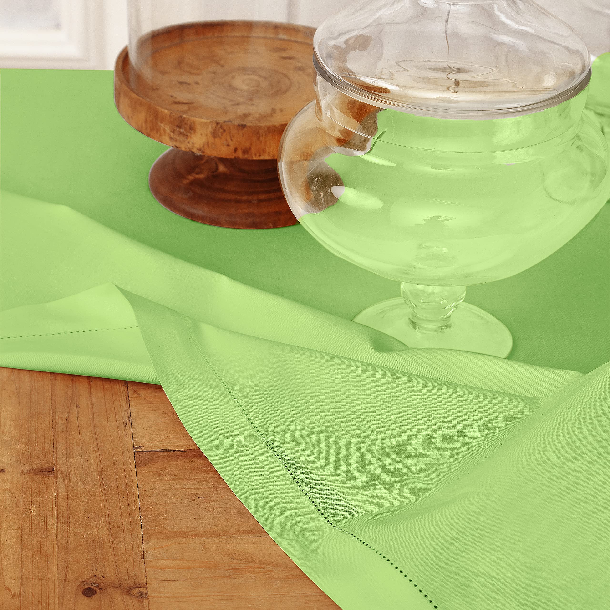 Solino Home Pumpkin Spice Tablecloth - Cotton Linen Hemstitch Tablecloth 58 X 120 Inch - Machine Washable Rectangle Table Cloth