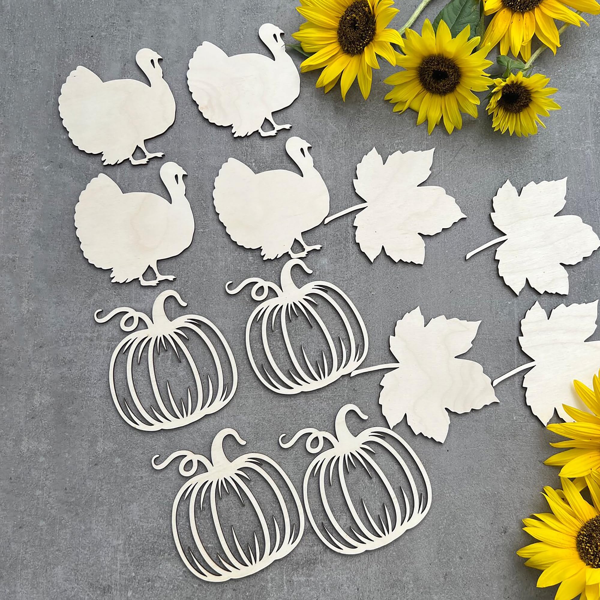 Cliths Set of 12 Wooden Thanksgiving Table Decor Pumpkin Shape Place Cards, Name Signs, Festive Ornaments, Autumn Decor for Dinn
