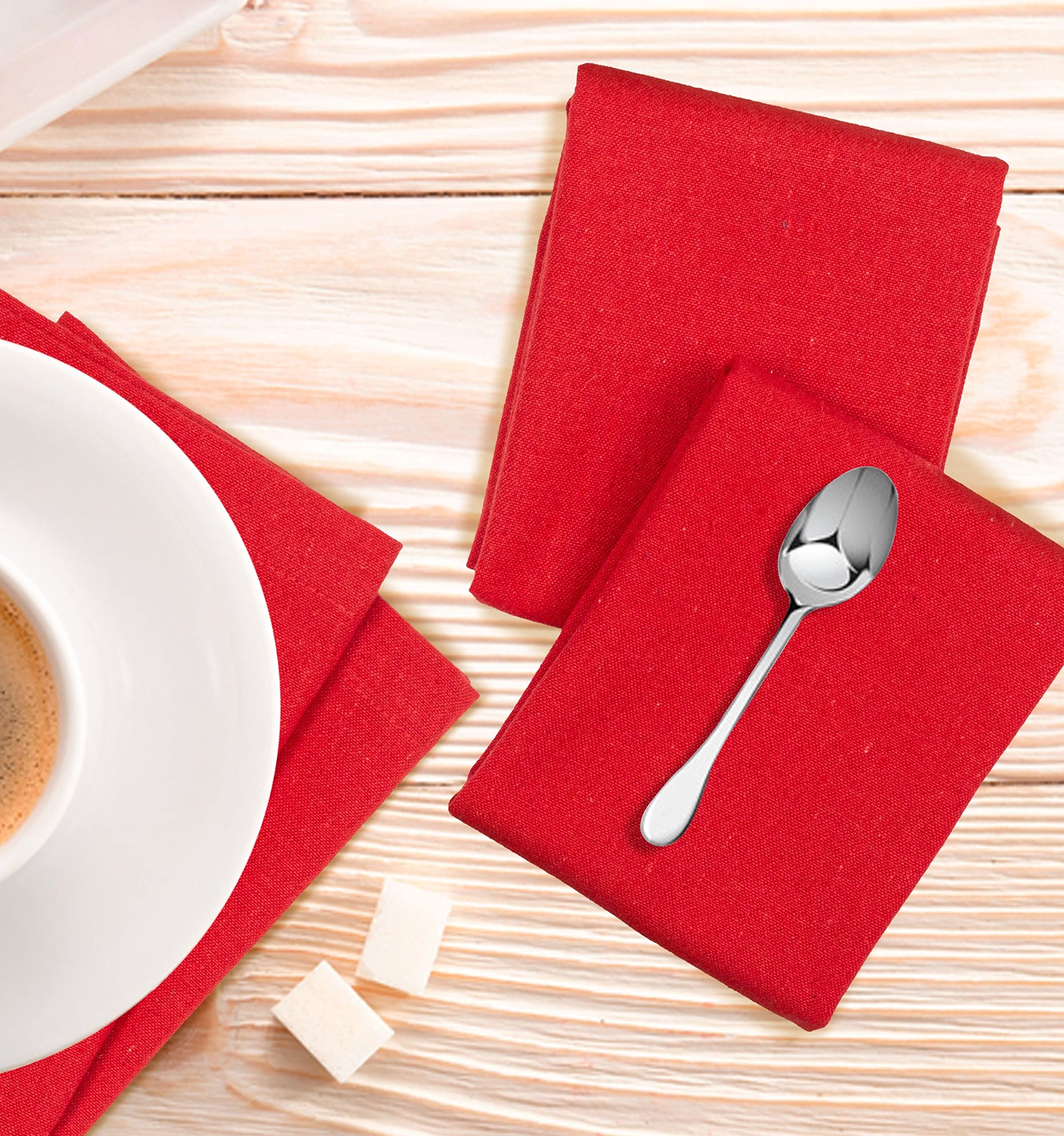 Cotton Dinner Napkin 18X18 Inch Red, Everyday Napkins, Cotton Napkins, Wedding Napkins, Cocktails Napkins, Tailored With Mitered