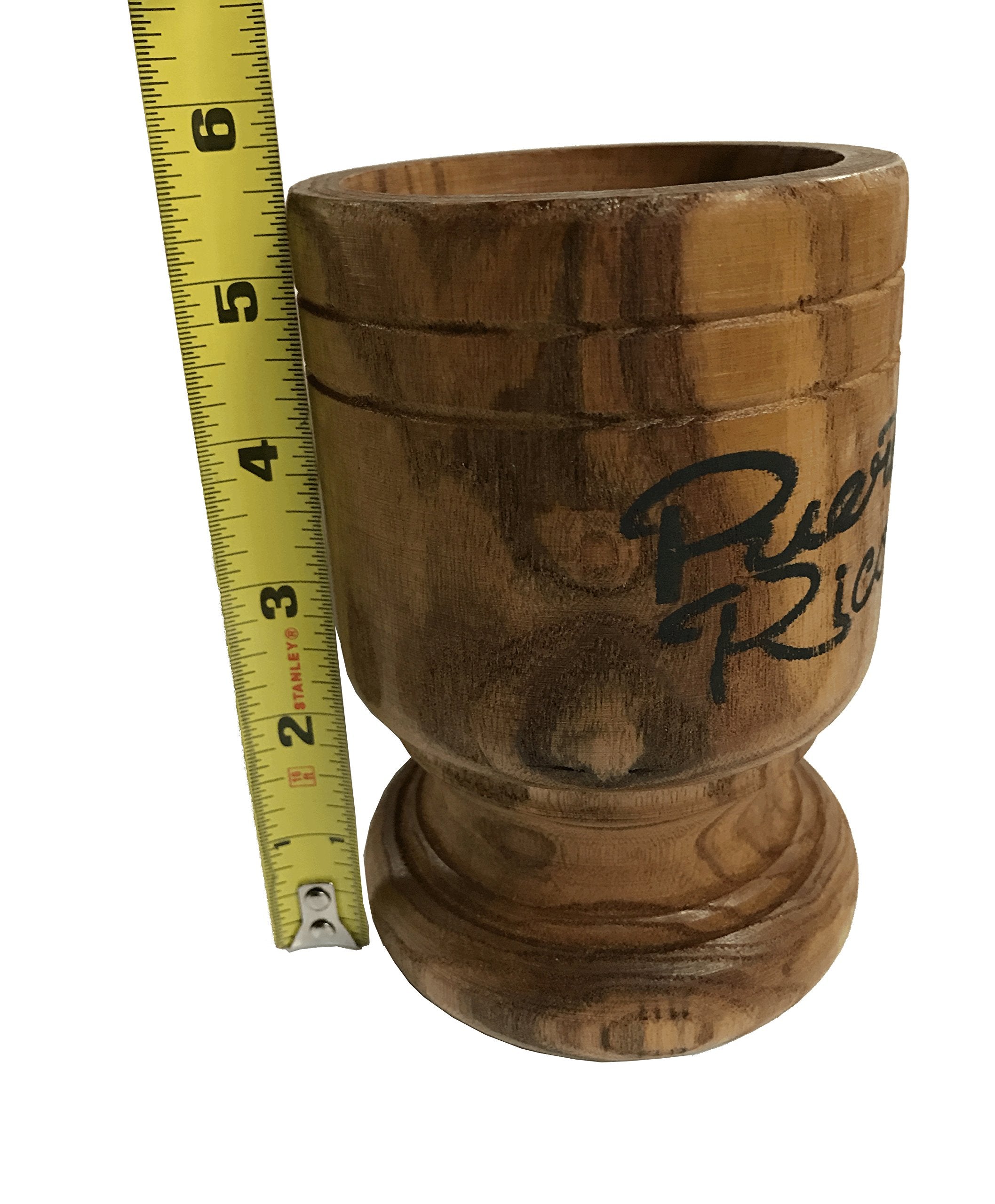 Wooden Mortar Puerto Rico Small Size 5'' X 3 3/4''