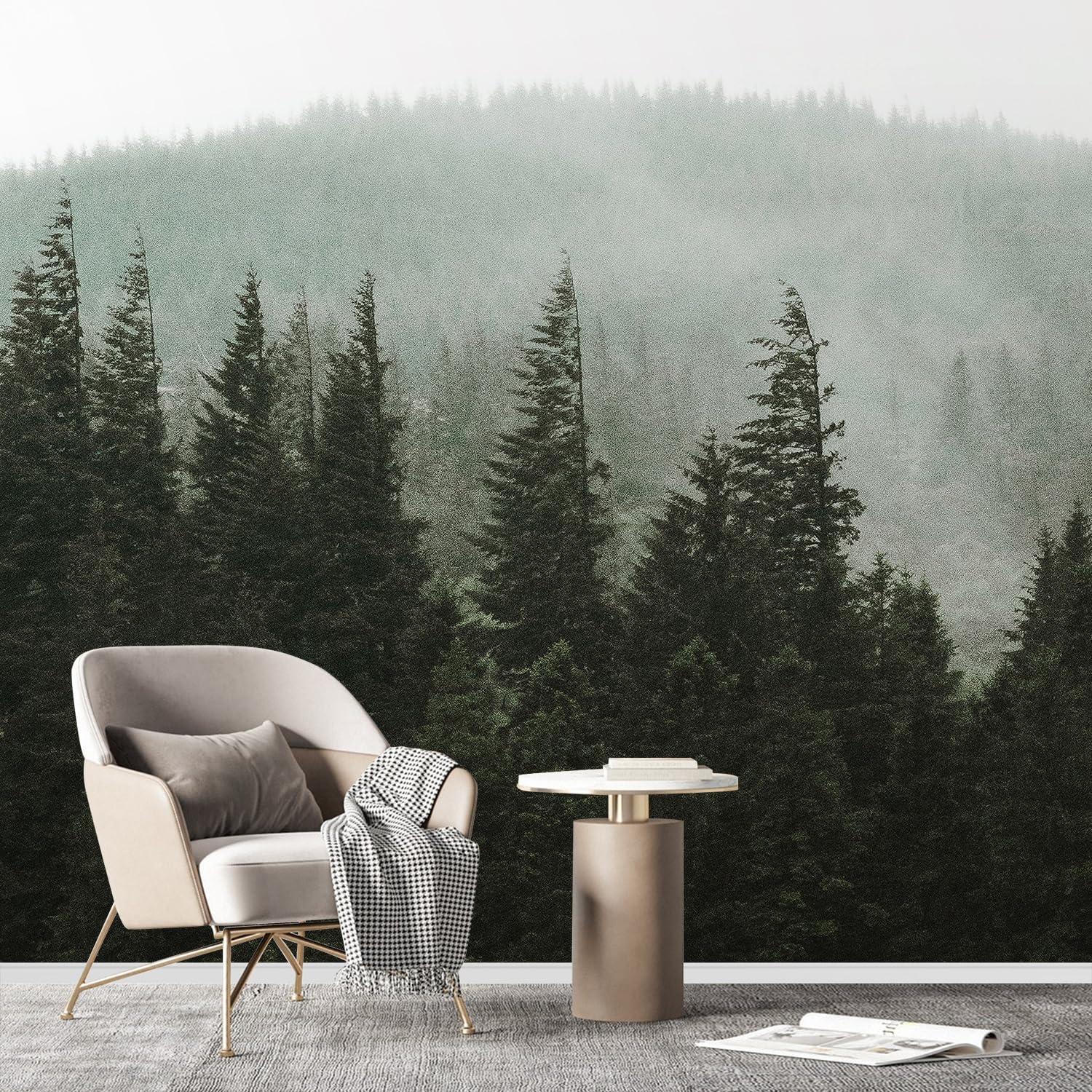 SIGNFORD Wall Mural Woodland Nursery Decor Forest Removable Wallpaper Wall Sticker for Bedroom Living Room - 100x144 inches