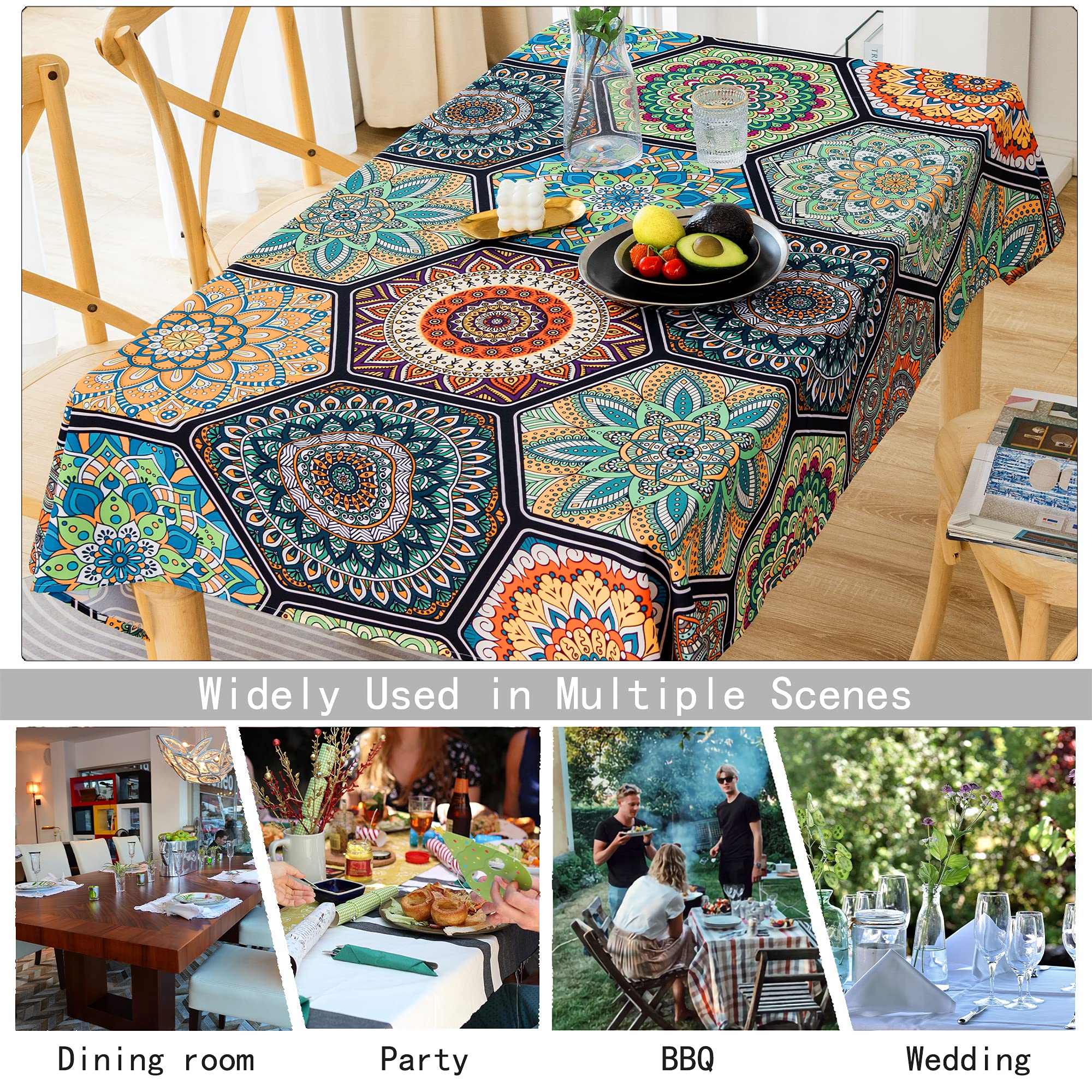 Hms Happy Memories Tablecloth, Original Design Hand Drawing Art Print Table Cloth, Washable Water Resistance Microfiber Decorati