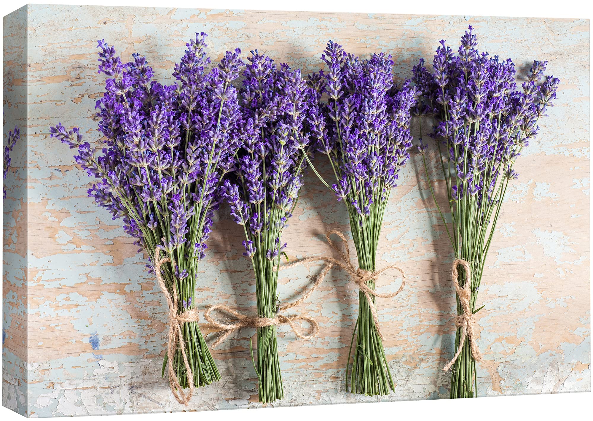 Signford Canvas Print Wall Art Lavender Bunches With Twine Rope Floral Plants Photography Modern Art Rustic Landscape Multicolor