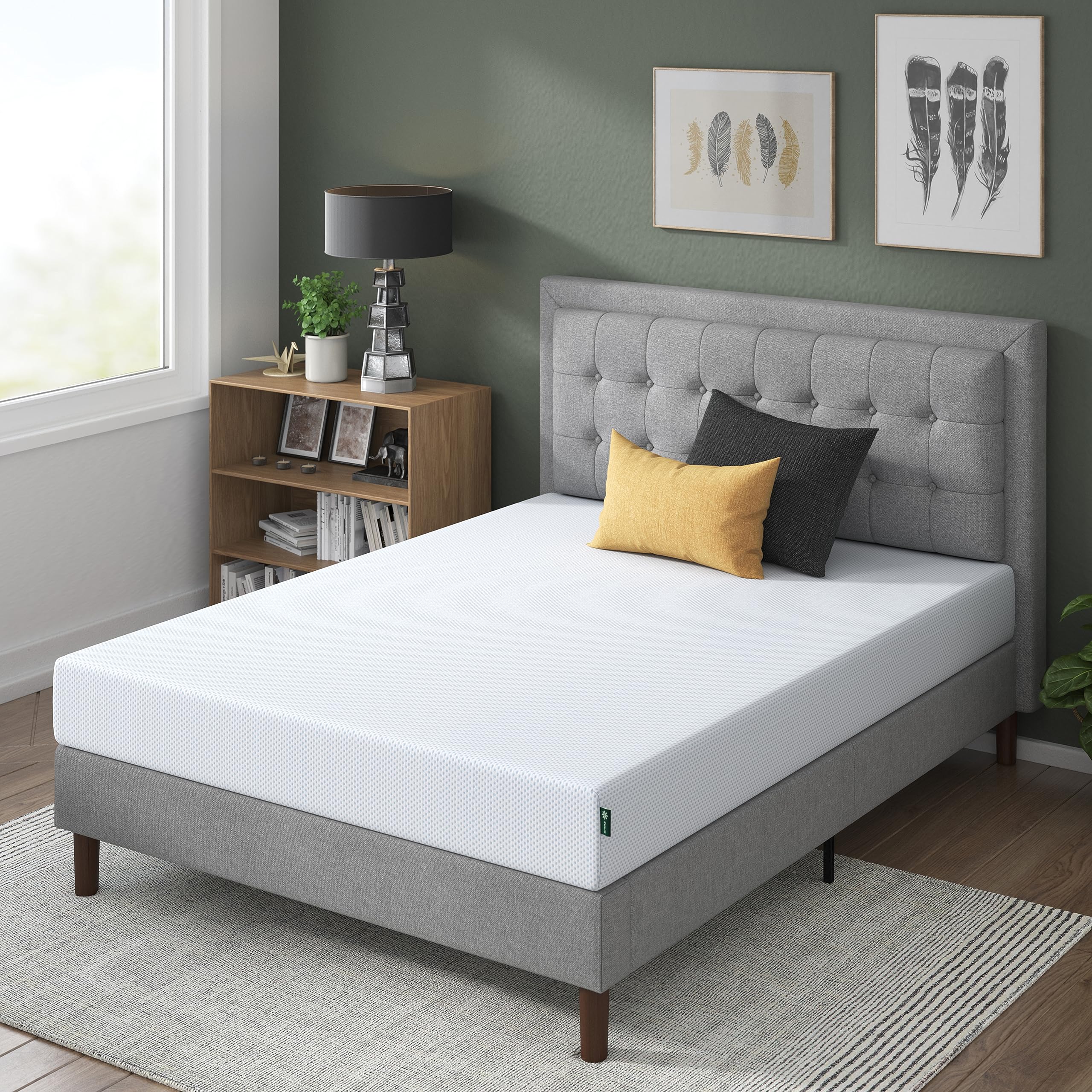 ZINUS 8 Inch Green Tea Cooling Gel Memory Foam Mattress / Cooling Gel Foam / Pressure Relieving / CertiPUR-US Certified / Bed-in