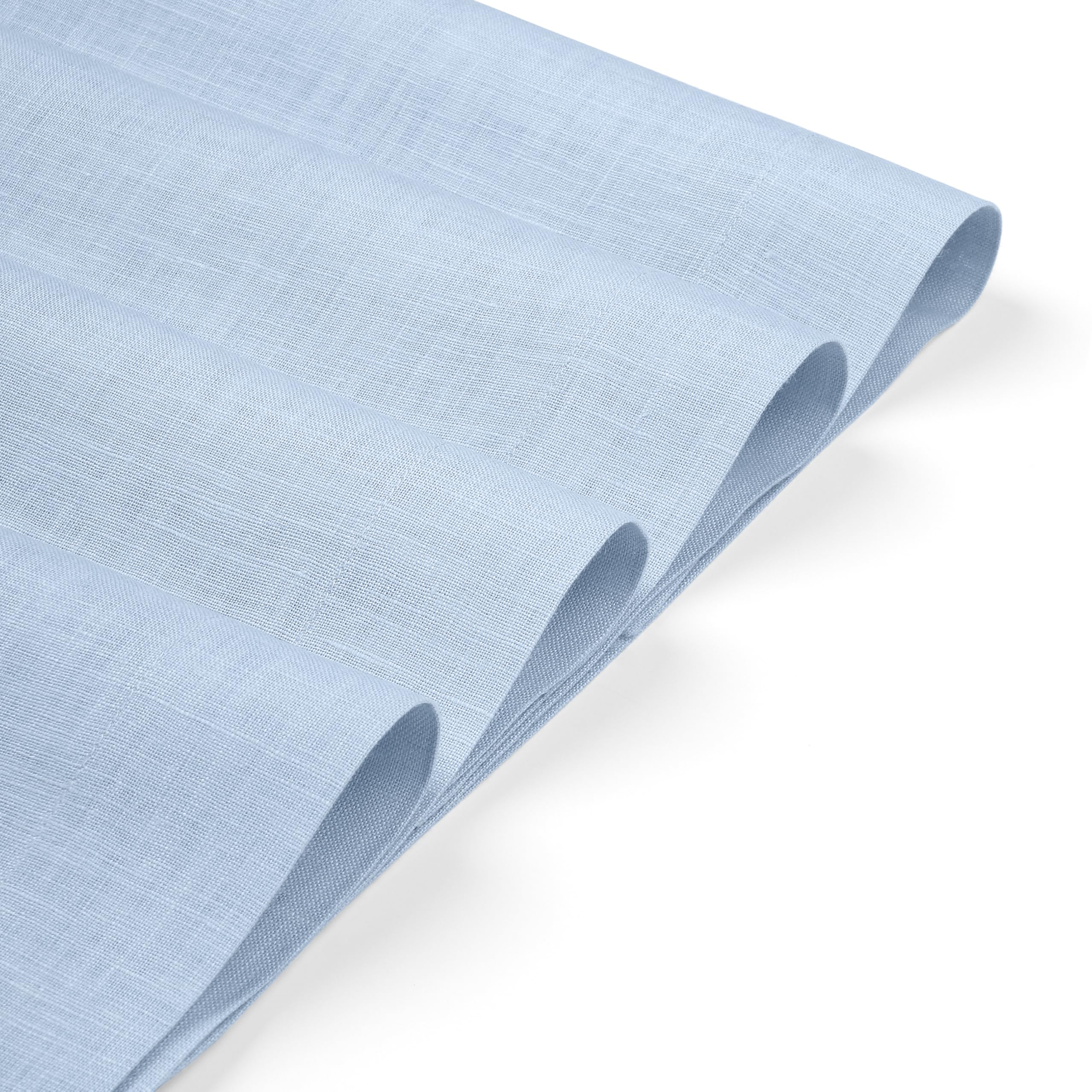 D'Moksha Homes Linen Placemats Set Of 4-100% Pure Linen Powder Blue Placemats 14 X 19 Inch - Washable Powder Blue Placemats For
