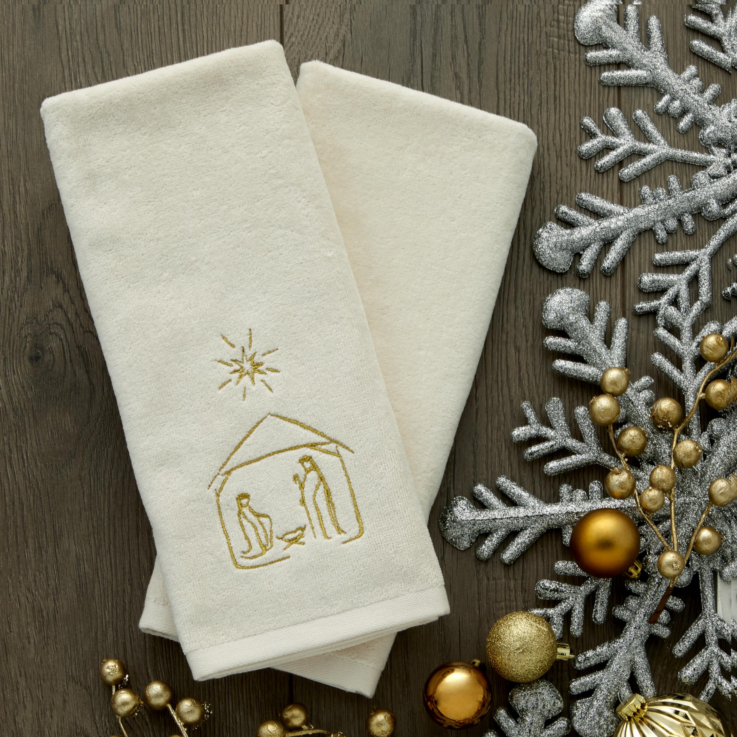 Skl Home Christmas Nativity Hand Towel Set, 2 Count