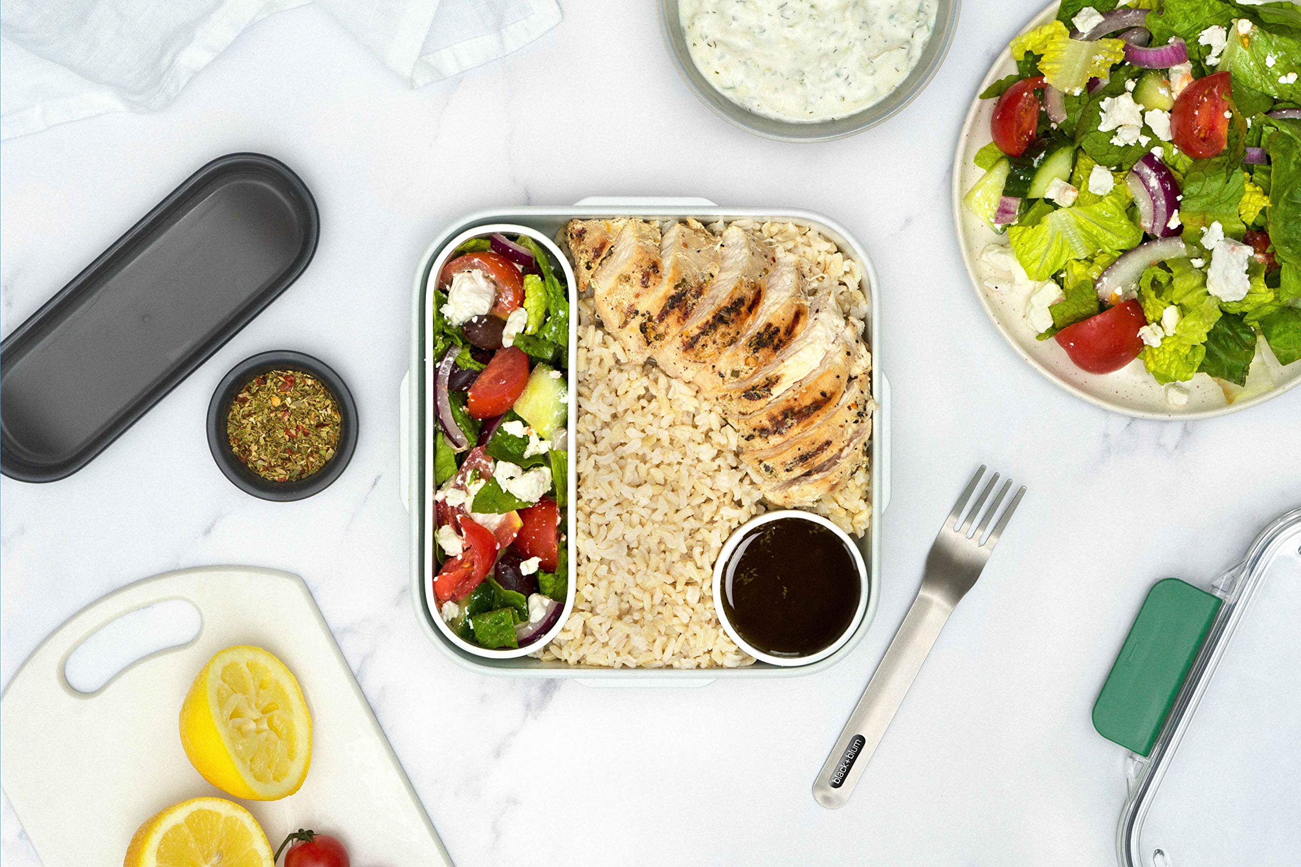 Black + Blum Bento Box Style Compartment Food Container | Packed Lunch Box With Stainless-Steel Travel Fork, Leak-Proof, Microwa