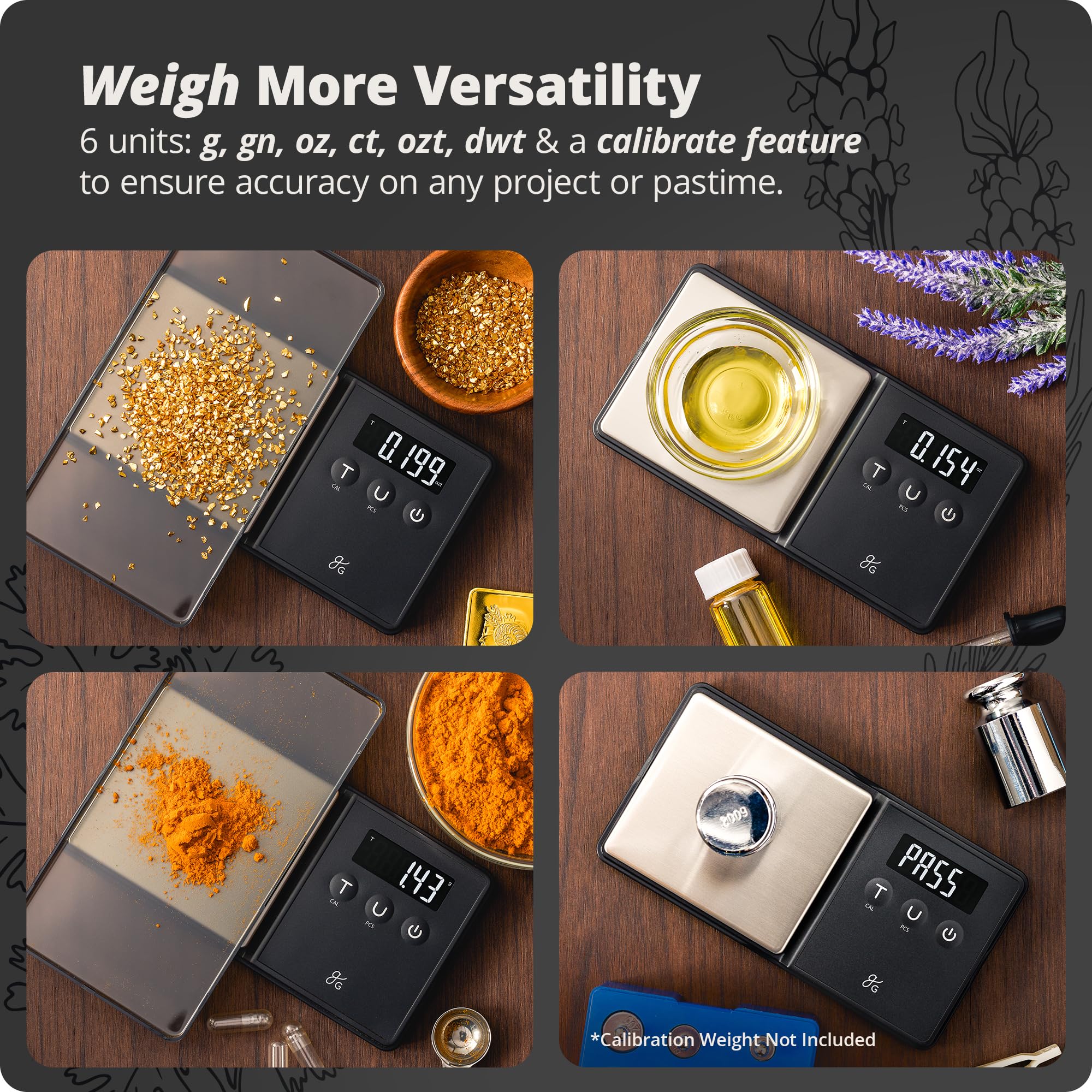 Greater Goods Precision Pocket Scale - 300 X 0.01G, Digital Milligrams Scale With 6 Units For Jewelry, Coins, Herbs, Food And Sm