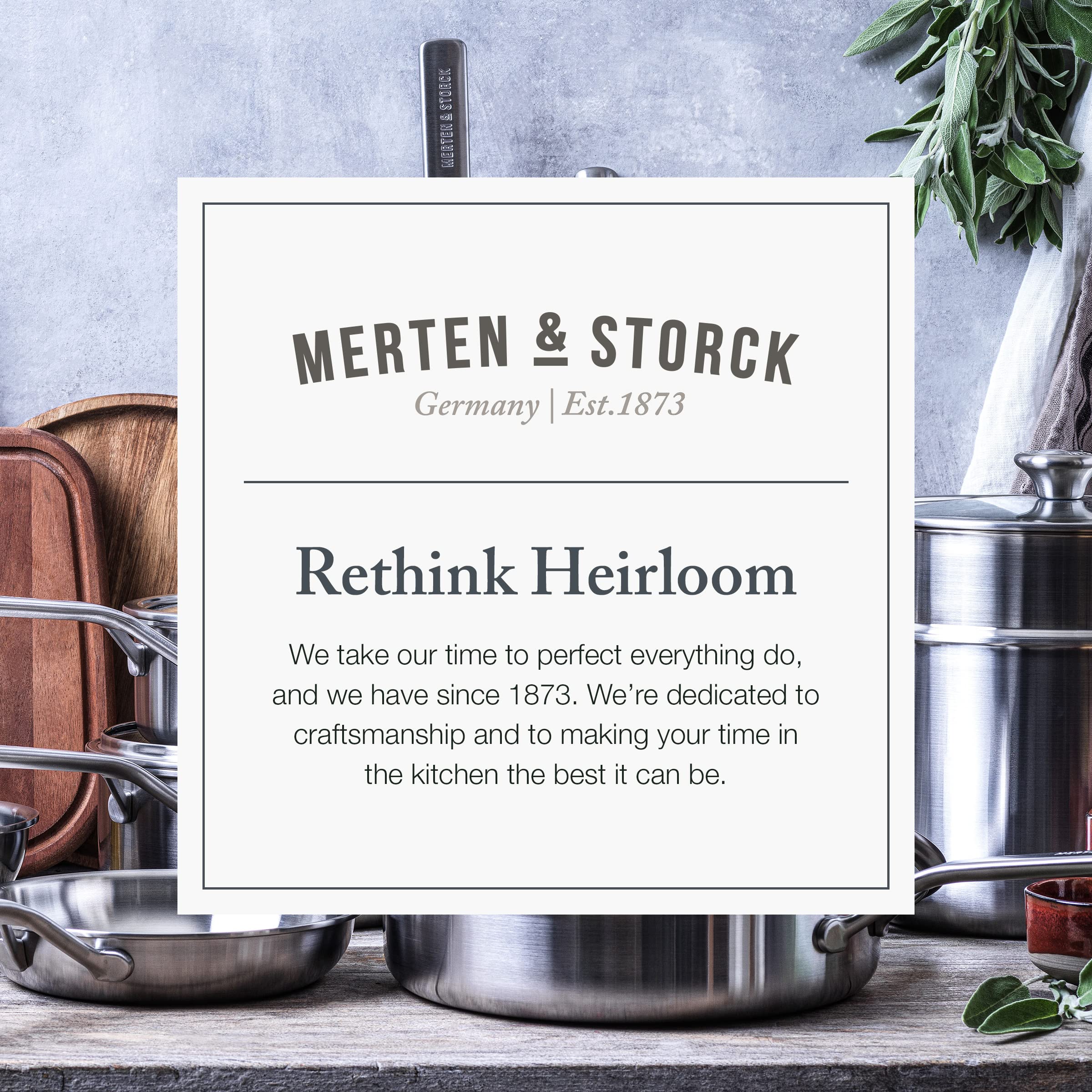 Merten & Storck Tri-Ply Stainless Steel 12    Frying Pan Skillet, Professional Cooking, Multi Clad, Heats Evenly, Drip-Free Pour