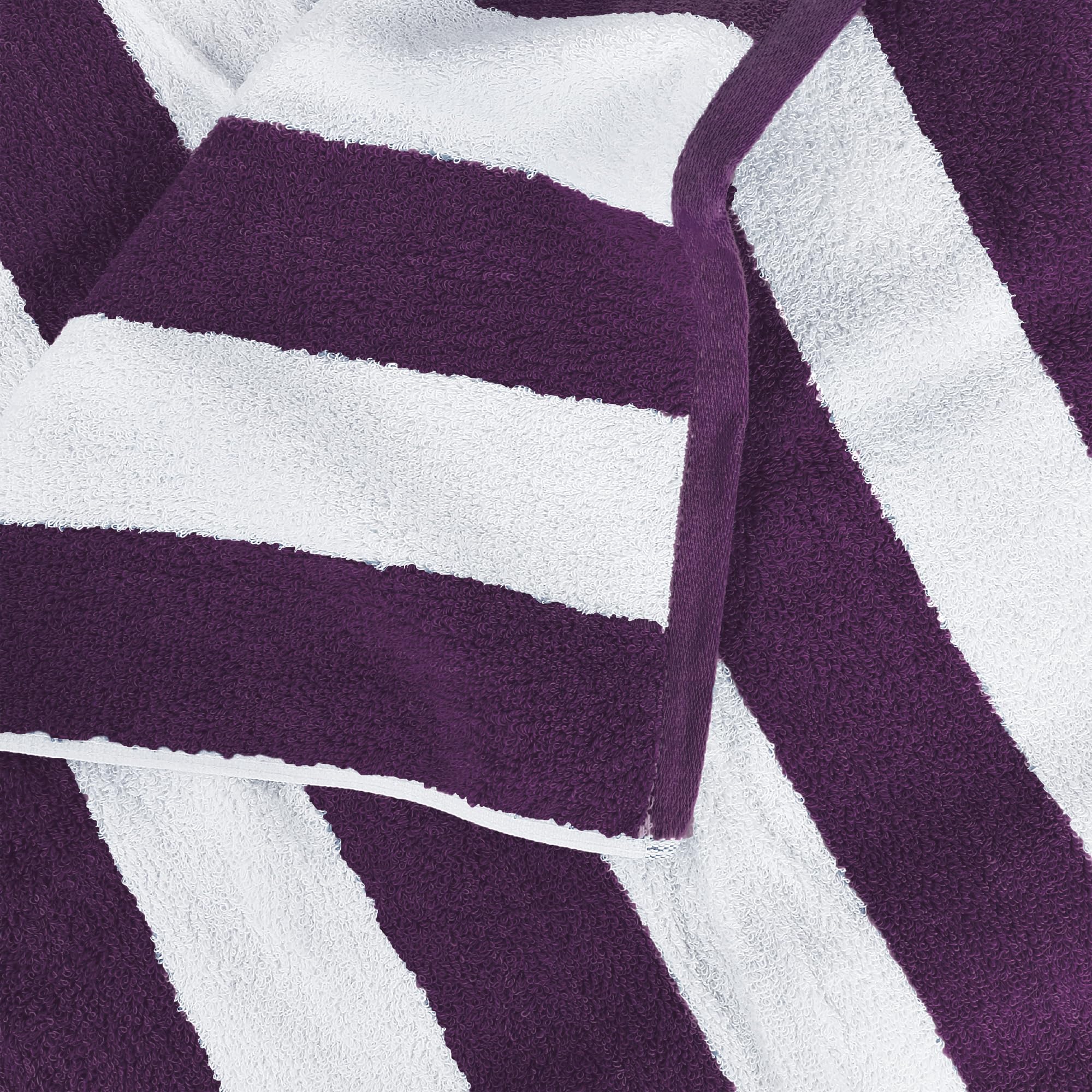 Utopia Towels [4 Pack Cabana Stripe Beach Towel  (30 x 60 Inches) Oversized 100% Ring Spun Cotton Pool Towels  Highly Absorbent Quick Dry Bath Towels for Bathroom  and Swim Towel (Plum)
