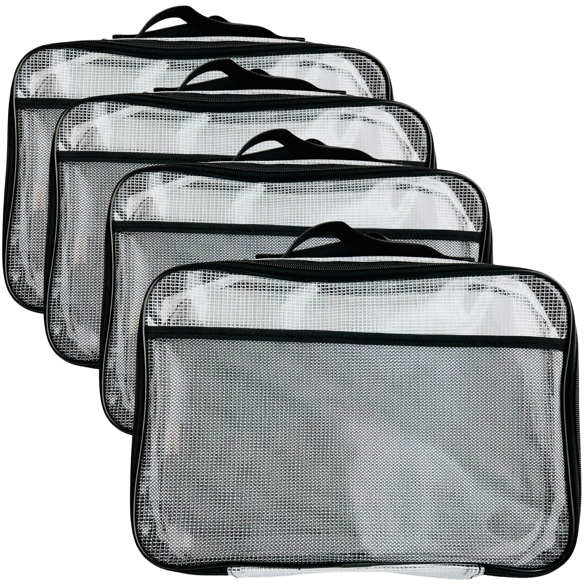 Happibox 4Pc Large Mesh Storage Bag For Board Games, Puzzles, Toys, Supplies, Zippered Bags For Organization Compatible With Leg