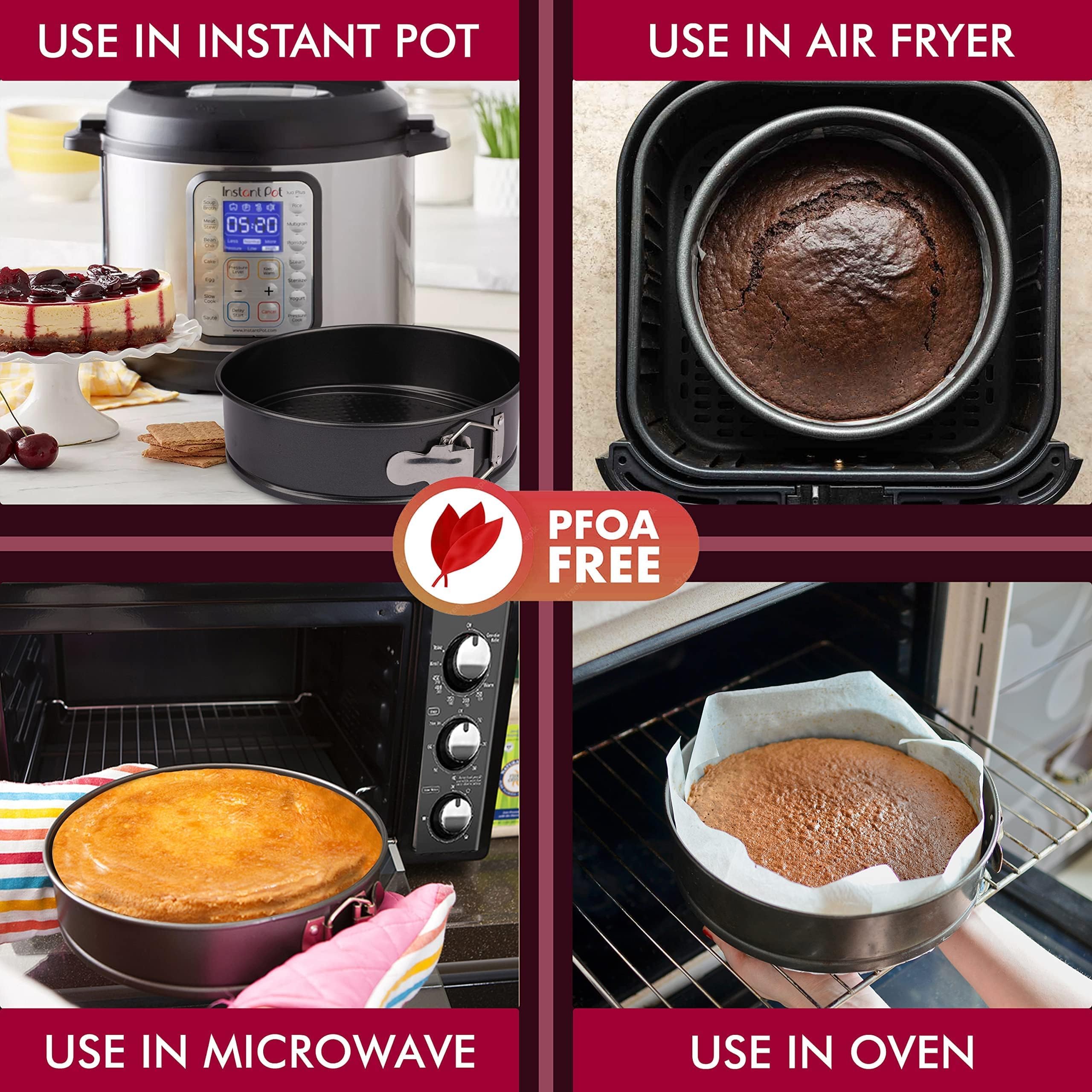 Rfaqk Springform Pan Set Of 3 - Non-Stick Leakproof Round Cake Pans (6'', 8'', 10'') With 90 Pcs Parchment Paper Liners And Bonu