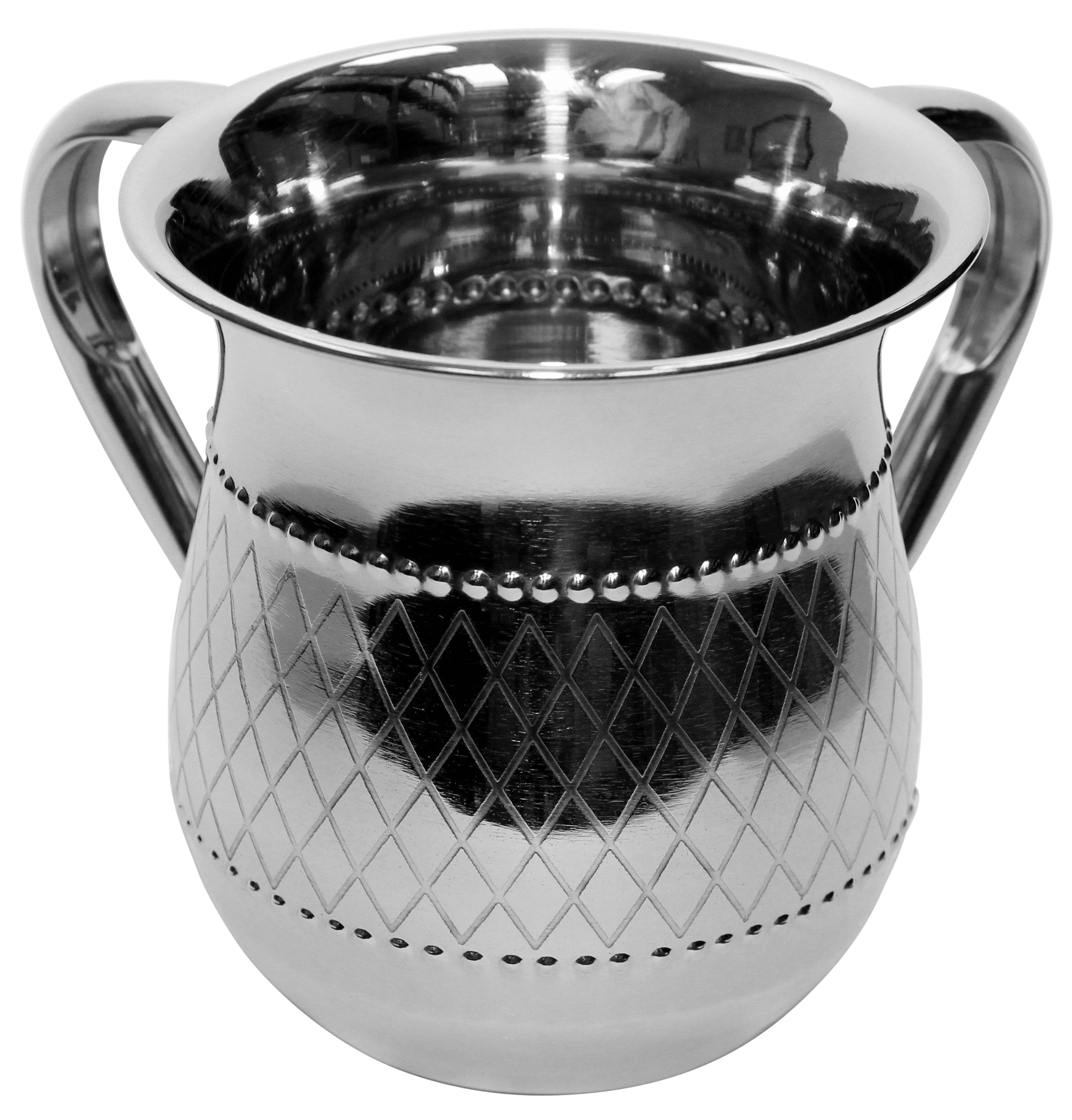 Majestic Giftware Stainless Steel Washing Cup For Netilat Yadayim - Wc11711 | 5.5'' Judaica Wash Cup Negel Vasser With Dual Hand