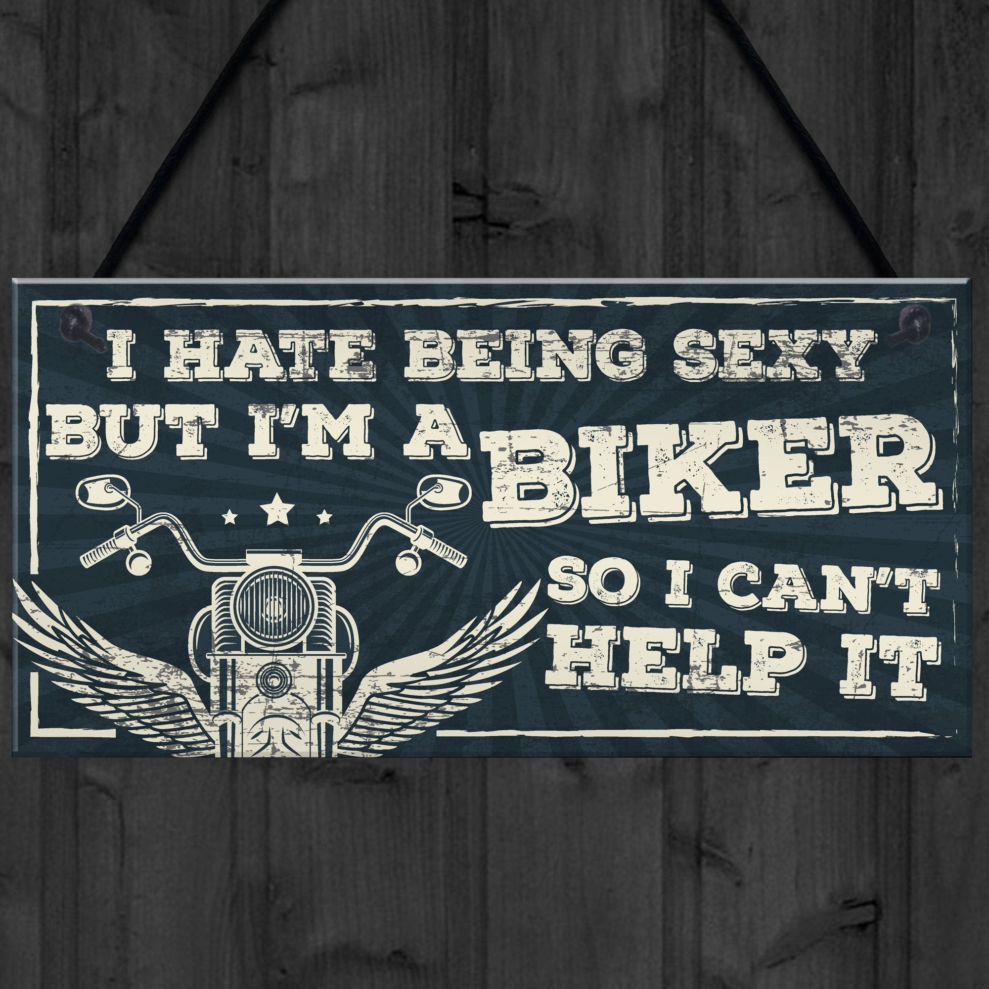 RED OCEAN Motorbike Biker Cycle Hanging Plaque Man Cave Garage Workshop Sign Gift For Men Dad Grandad Gift