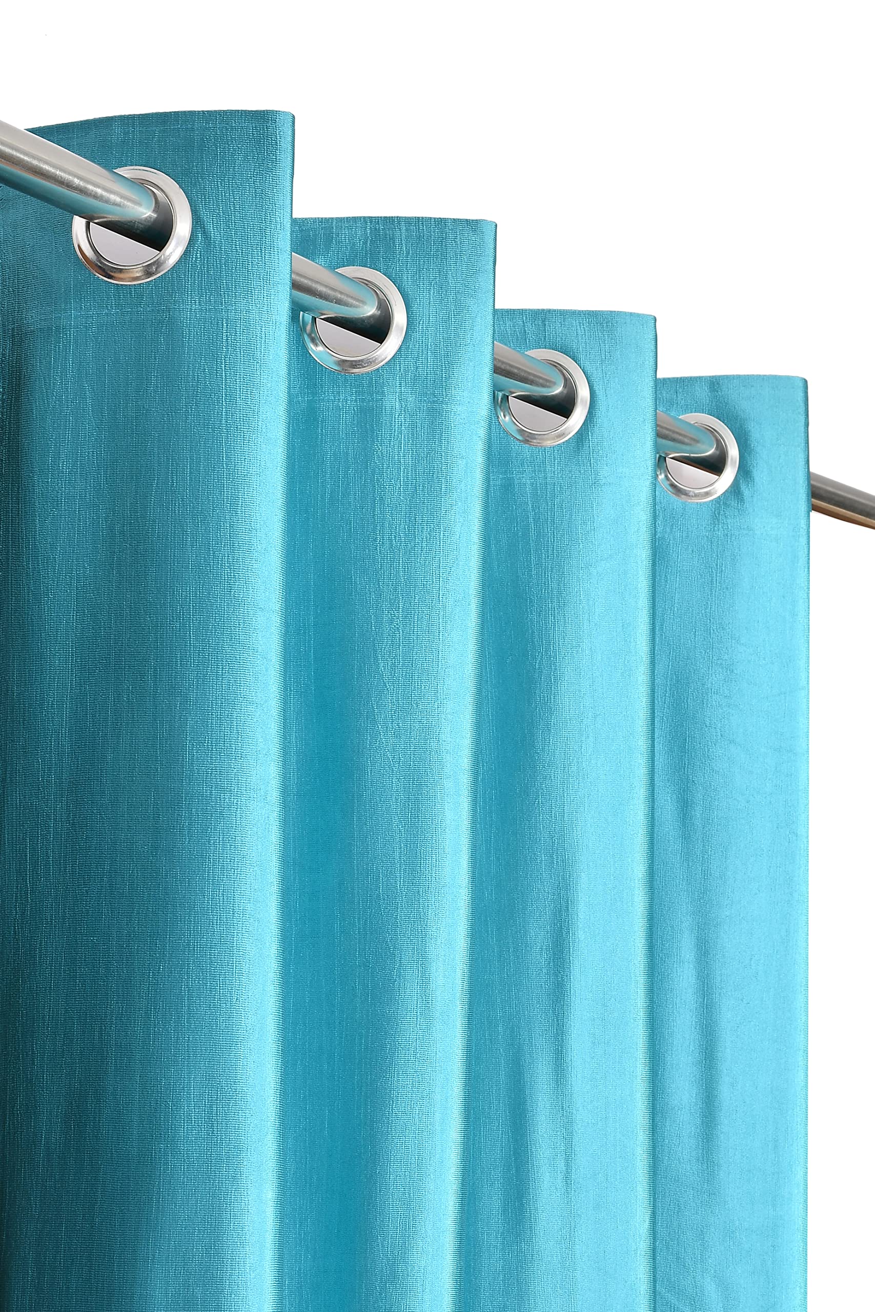 Galaxy Home Decor Solid Plain Curtains for Long Door 10 Feet, Pack of 3, Aqua