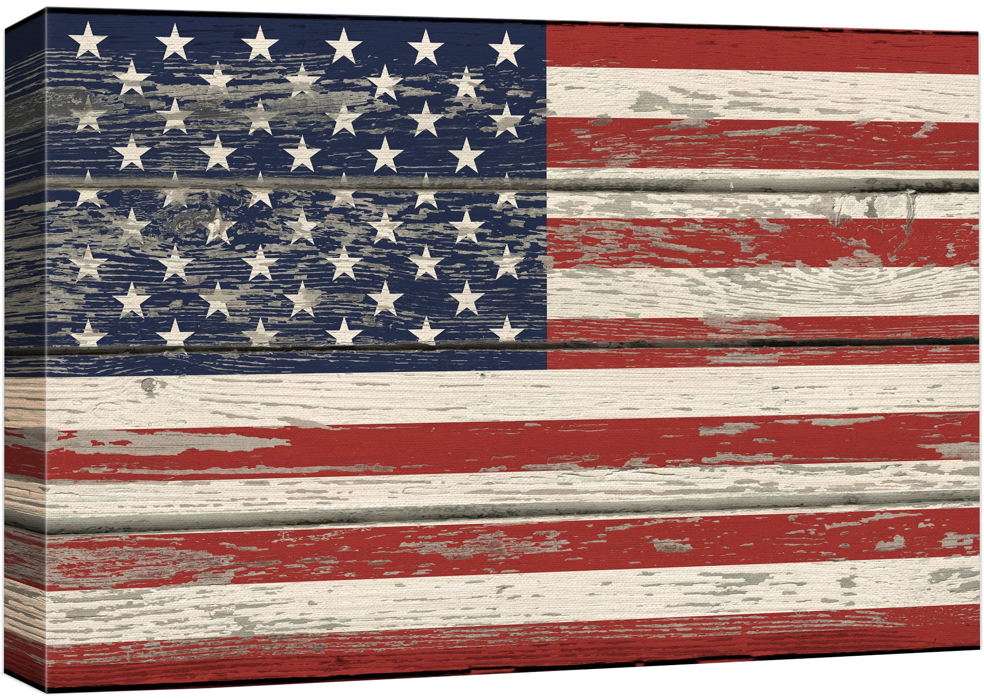 Wall26 Canvas Print Wall Art United States Flag On Vintage Retro Wood Panels Pop Culture Cultural Digital Art Modern Art Traditi