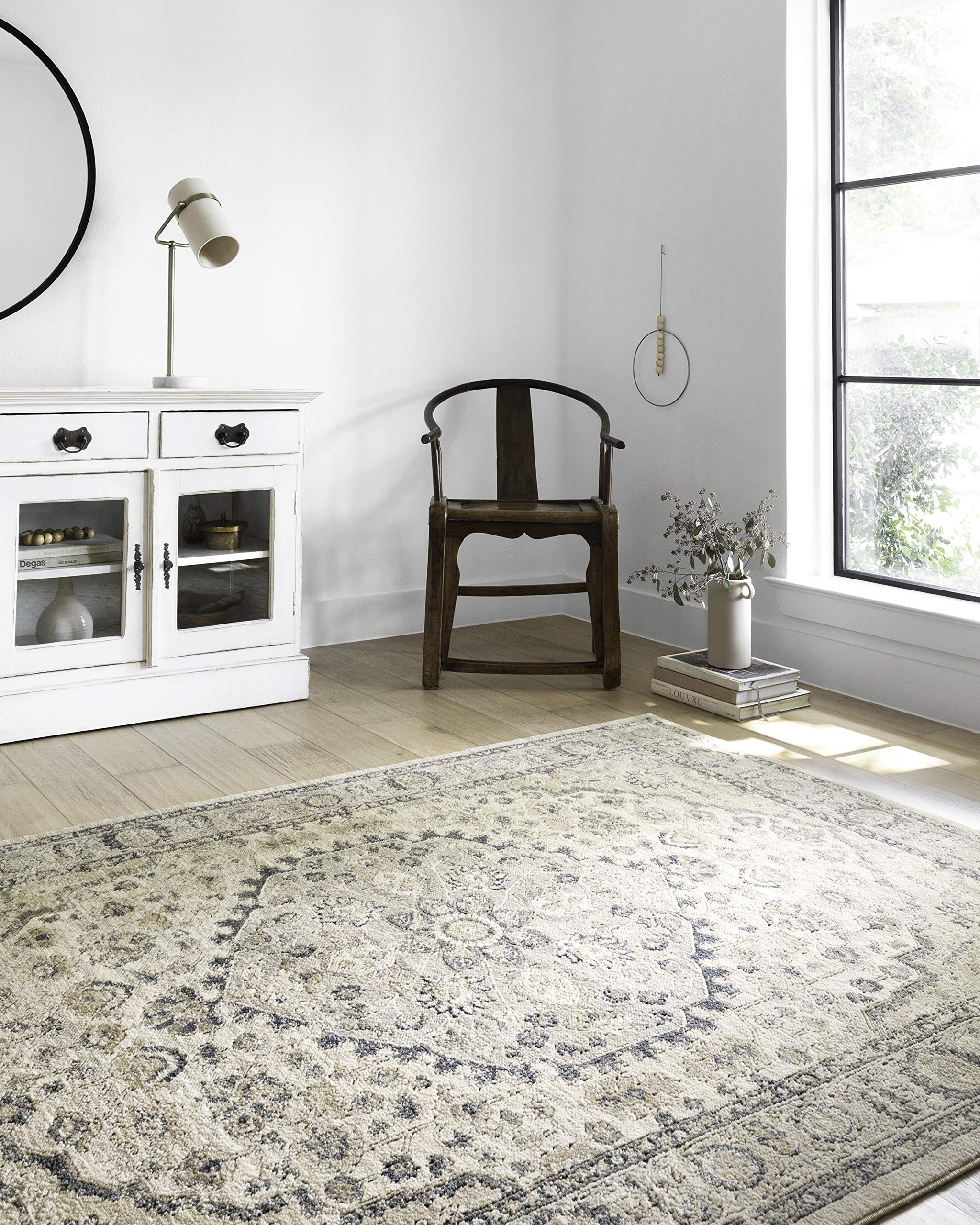 Loloi Teagan Collection 2-8 x 4 Accent Rug in Natural/Lt. Grey - Large Area Rug, Soft Neutral Rug, High-Traffic Area Rug for L