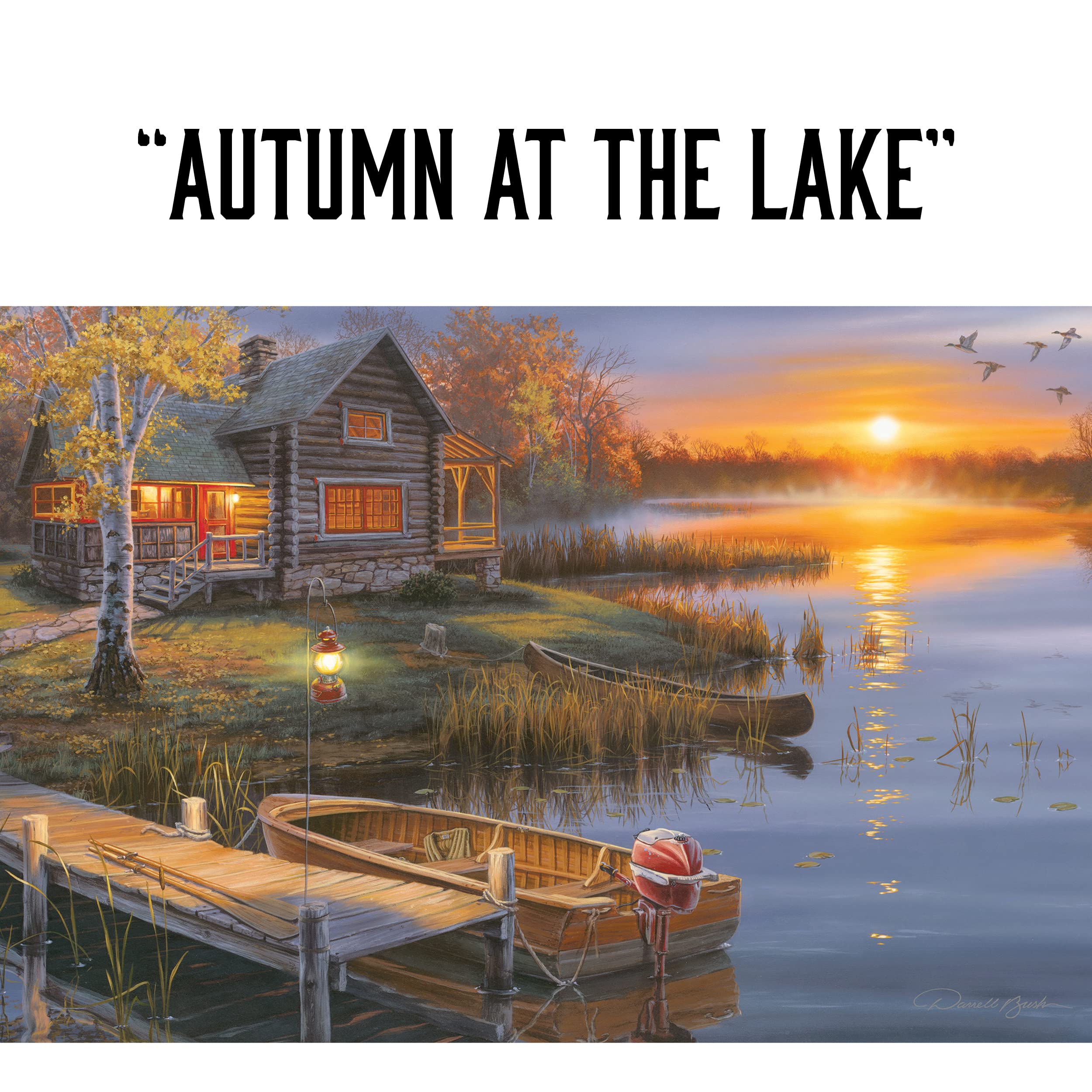 Rivers Edge Products LED Canvas Wall Art  24 by 16 Inches  Fiber Optic Light Up Wall Decor  Battery Operated Lighted Nature Canvas Print  LED Light Kitchen  Bedroom  or Home Decor  Lake Cabin