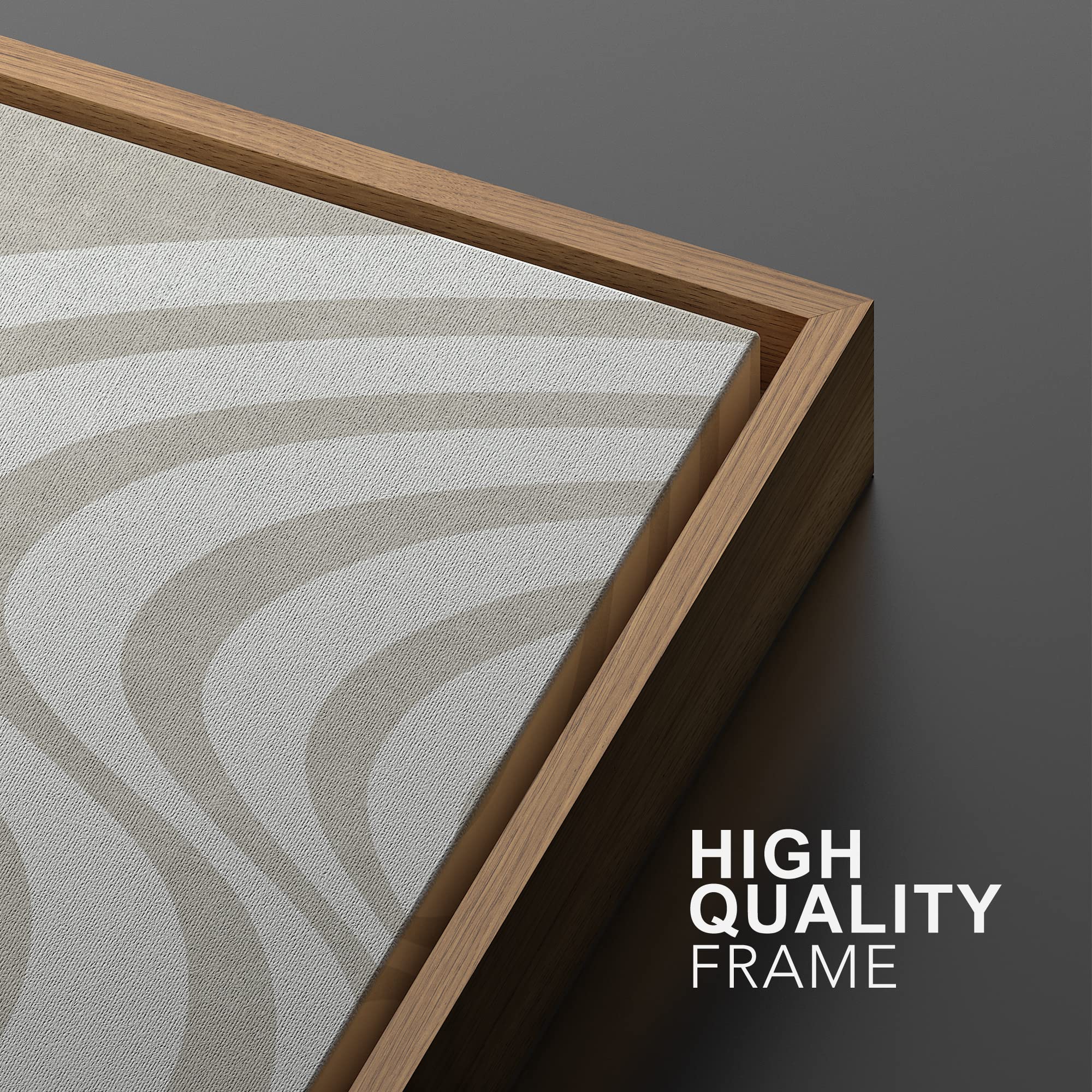 SIGNWIN Framed Canvas Print Wall Art Set Mid-Century 3D White Wave Collage Abstract Shapes Cozy Neutral Minimal Decorative Nordic Zen Bohemian for Living Room  Bedroom  Office - 16''x24''x2 Natural