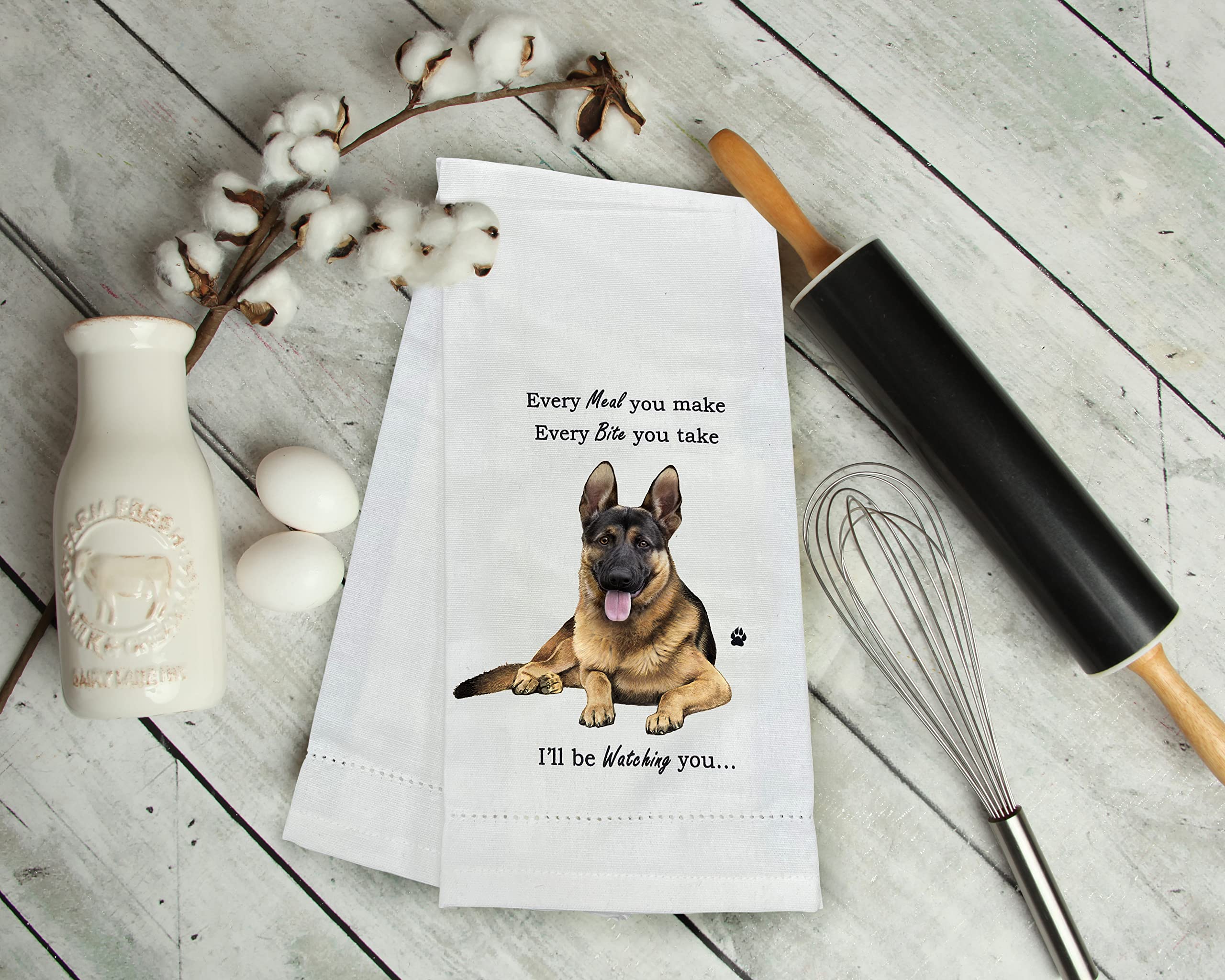 German Shepherd Kitchen Towel - Soft Highly Absorbent - German Shepherd Gifts - Dish Towels For Washing Dishes - Tea Towels - Re