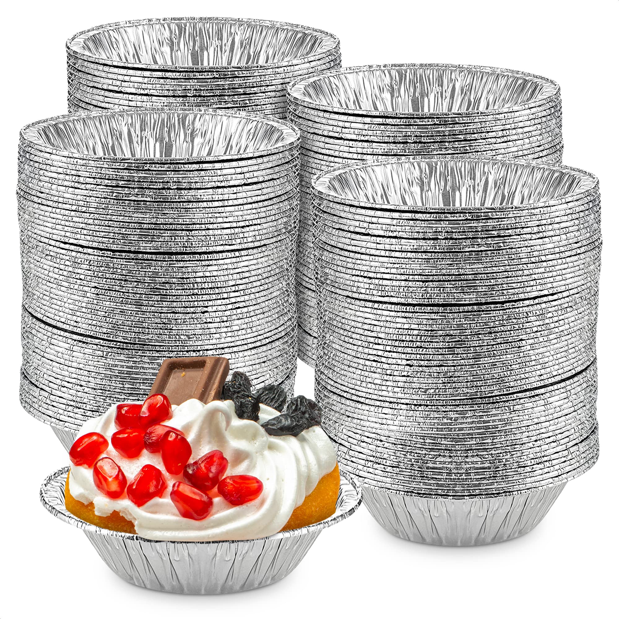 Leglo 200Pcs Aluminum Foil Mini Pie Tins - 3 Inch Pie Pans Small Pie Pans Baking Tins Disposable Aluminum Pans For Restaurant Fo
