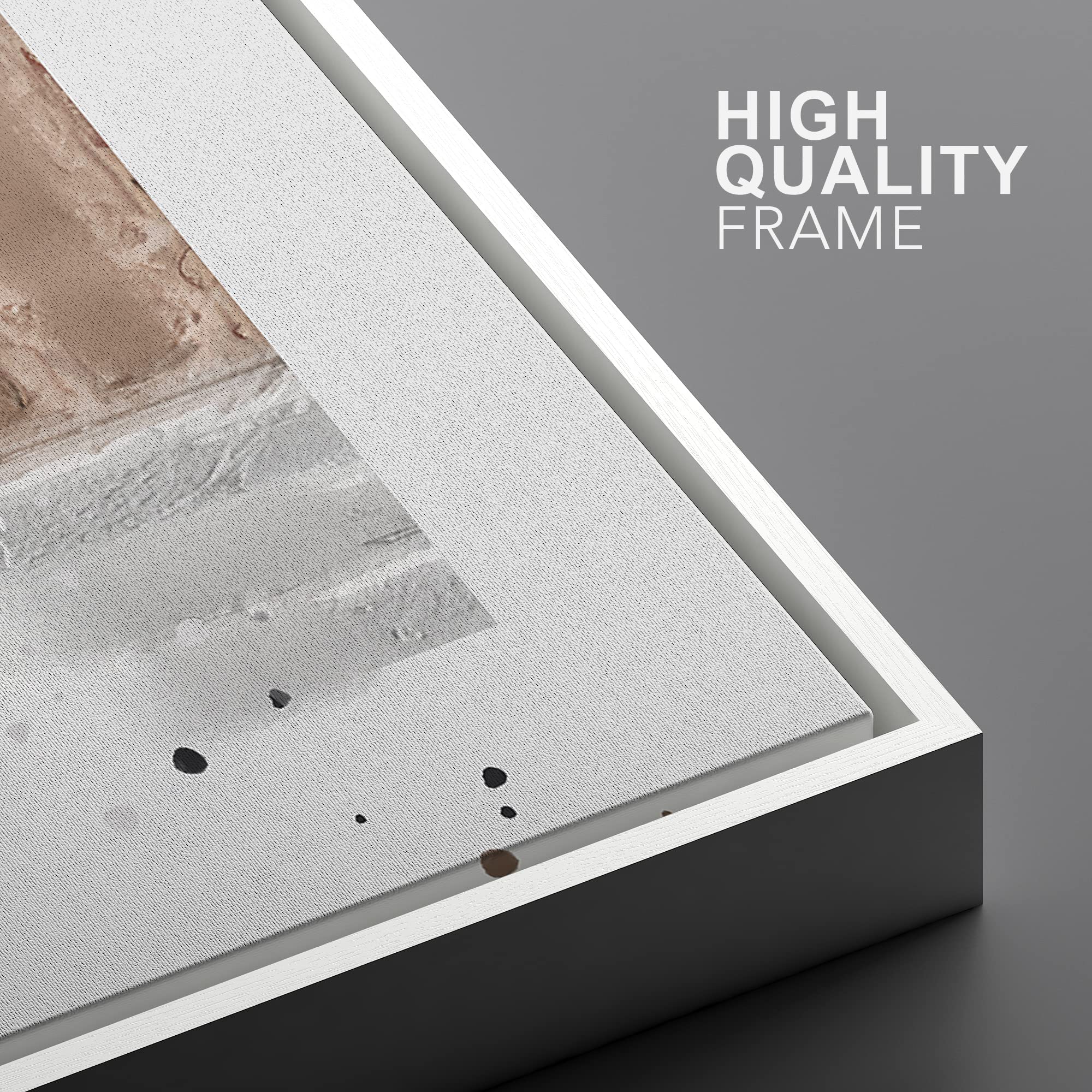 Ashbrook Framed Canvas Print Wall Art Minimalist Brown, Gray And Black Square Collage Abstract Shapes Illustrations Modern Conte