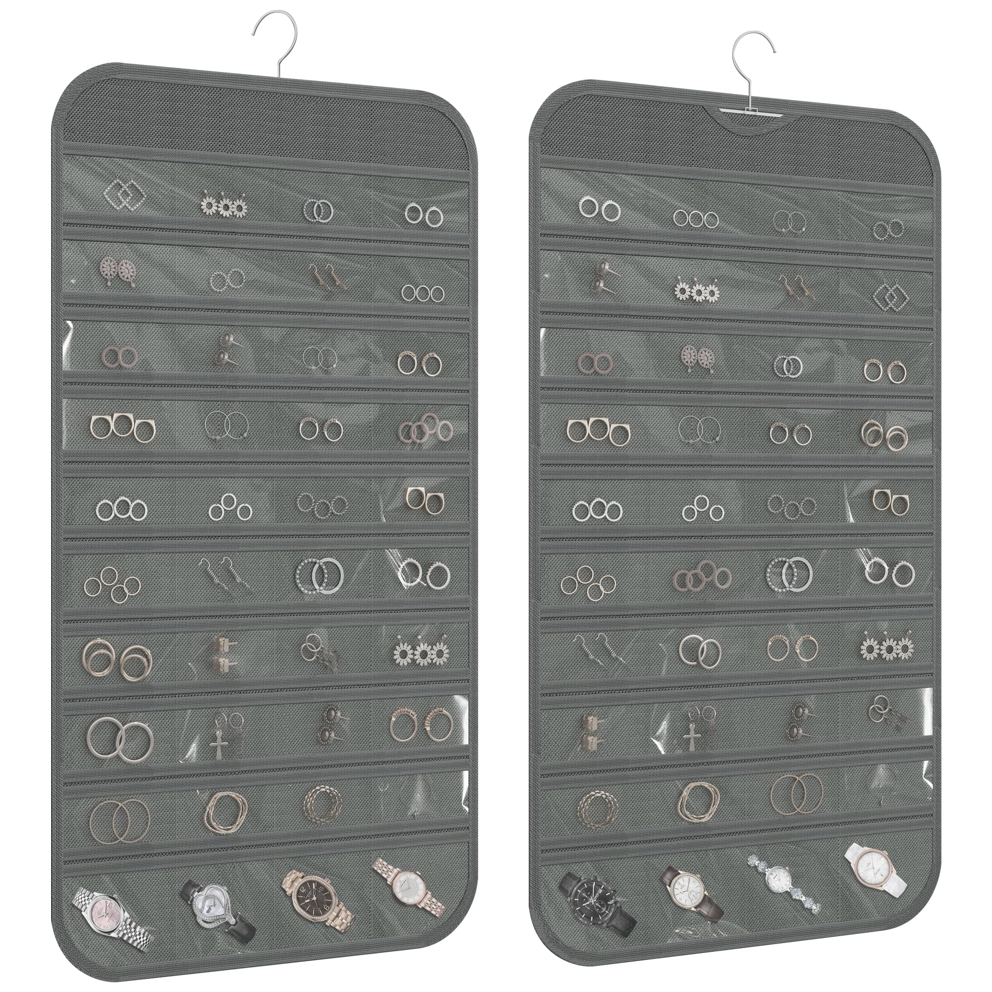 Earring Organizer, DualSided 80Pocket Hanging Jewelry Organizer Storage Display Necklace Earring Ring Pouch Pocket, Accessorie