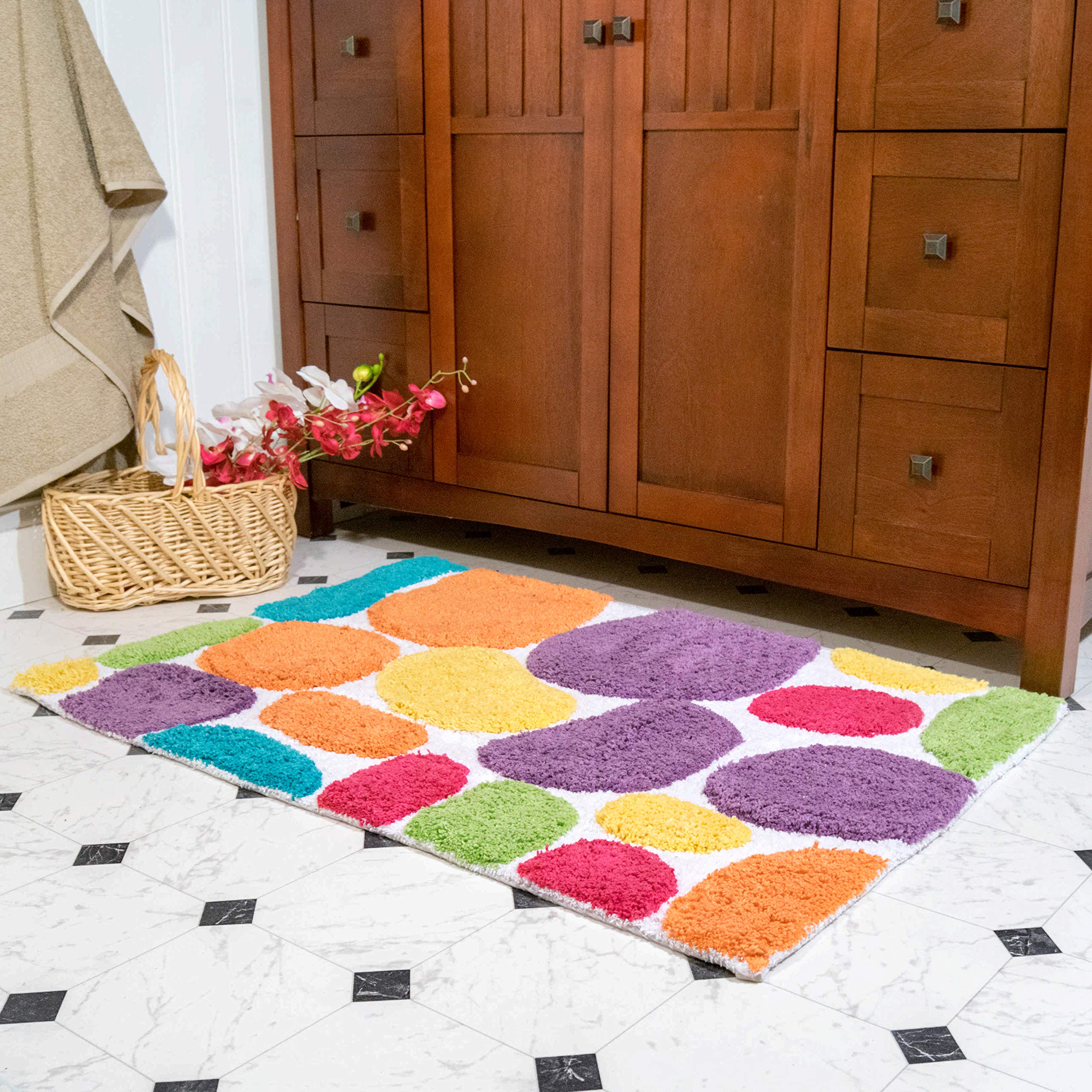 Chesapeake Pebbles Brights Multi Coloured Bath Runner 29400 (24'' X 36'')
