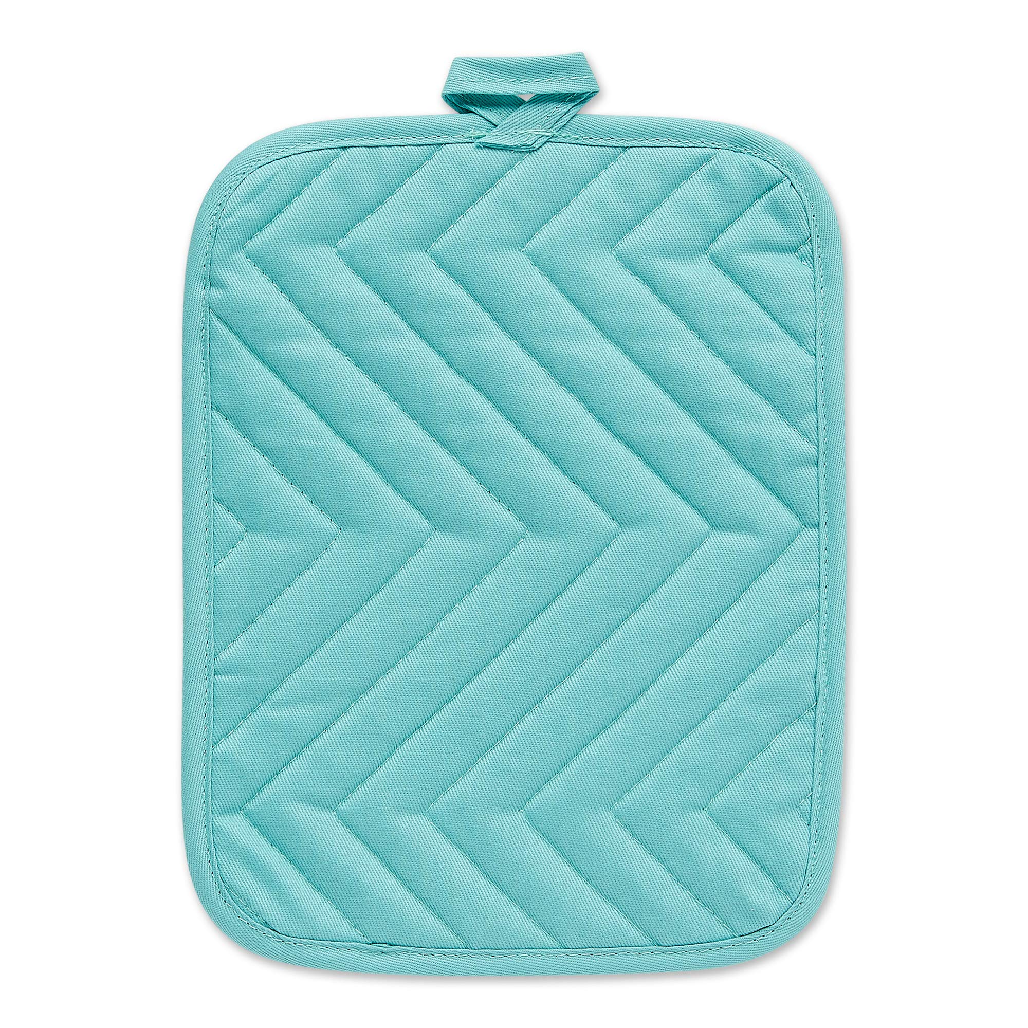 DII Aqua Quilted Potholder Set/3