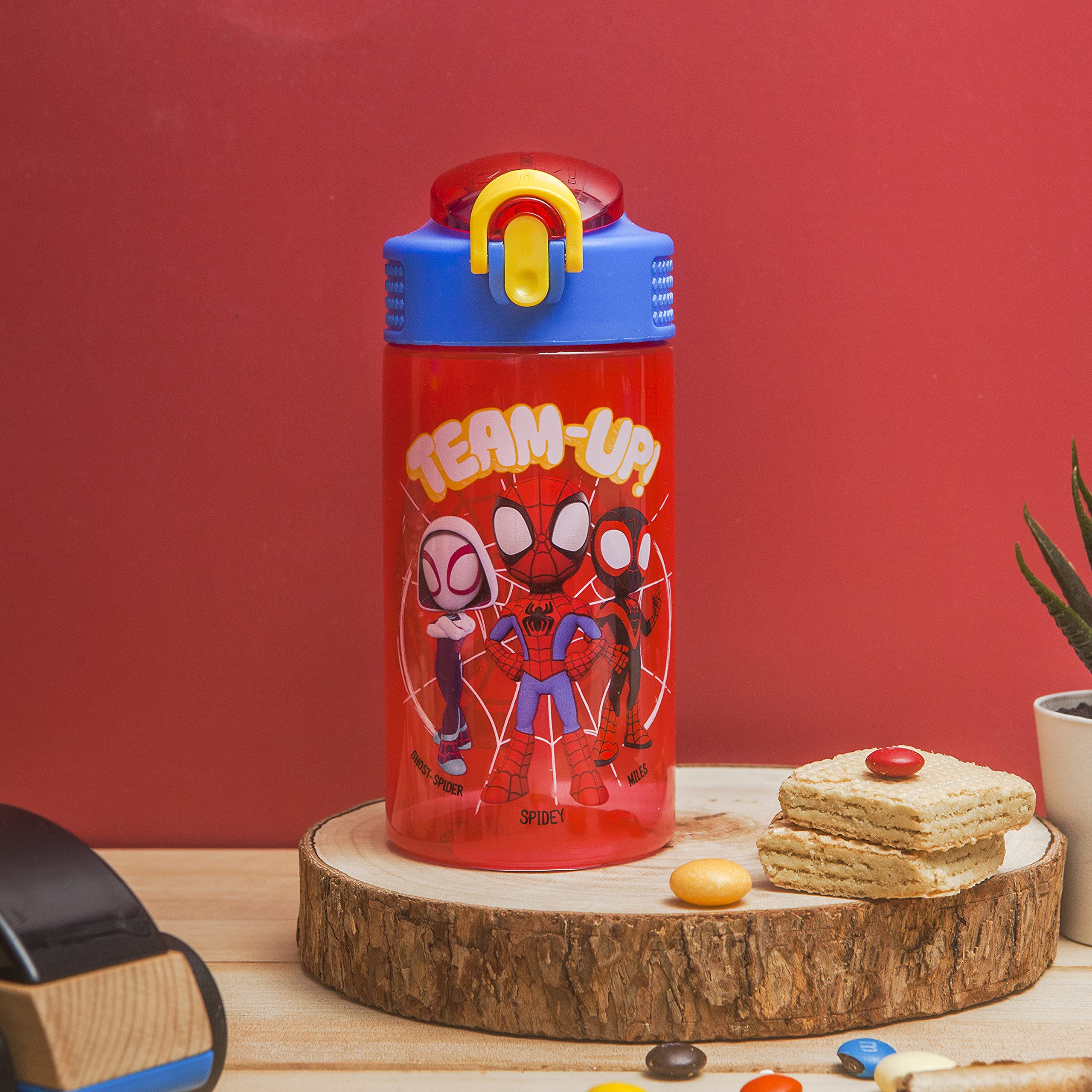 Zak Designs Marvel Spider-Man Kids Water Bottle with Spout Cover and Carrying Loop  Durable Plastic  Leak-Proof Design for Travel (16 oz  2-Pack  Spidey and His Amazing Friends)