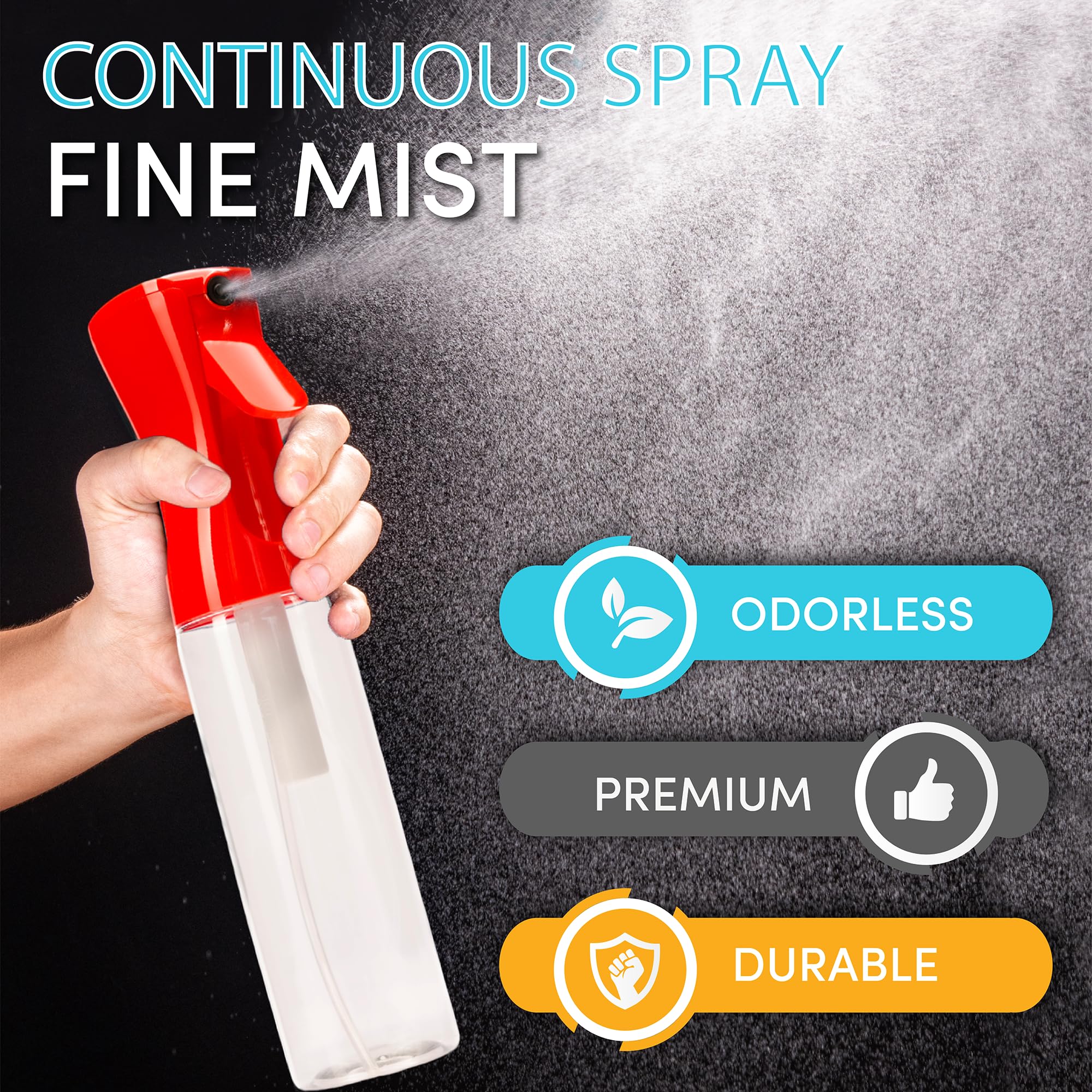 Hula Home Spray Bottle For Hair (10.1Oz/300Ml) - Powered By Flairosol Spray Technology - Continuous Ultra Fine Mist Sprayer For