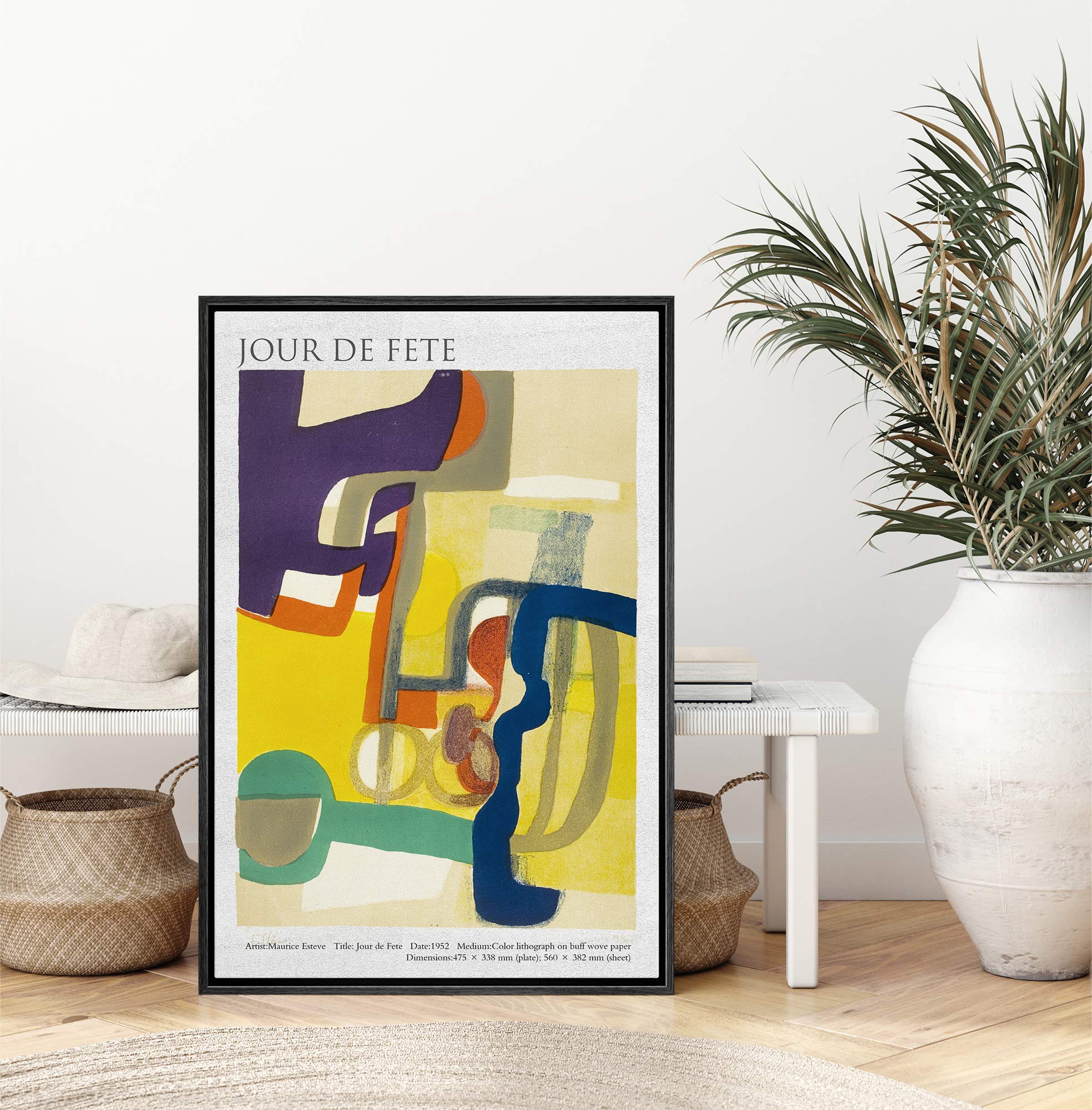 Idea4Wall Framed Canvas Print Wall Art Jour De Fete Master Artist Maurice Esteve Nature Wilderness Oil Painting Impressionism Tr