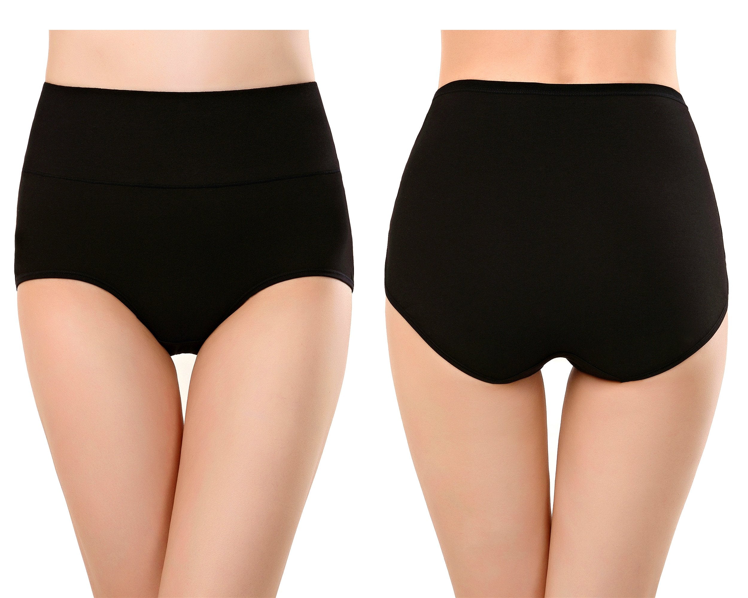 Cauniss Womens High Waist Cotton Panties C-Section Recovery Postpartum Soft Stretchy Full Coverage Underwear(5 Pack) (S) Multico