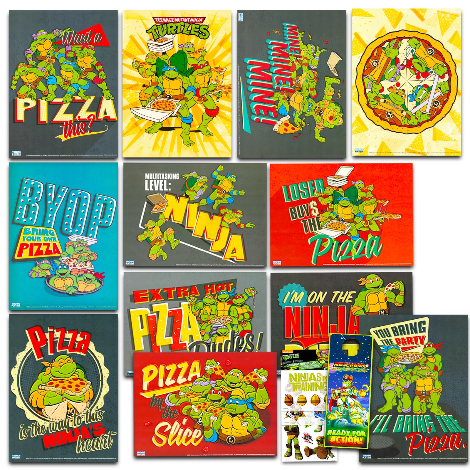 Nickelodeon Teenage Mutant Ninja Turtles Poster Book - Bundle Includes 12 Ninja Turtle Posters For Boys Room, Tmnt Decorations,