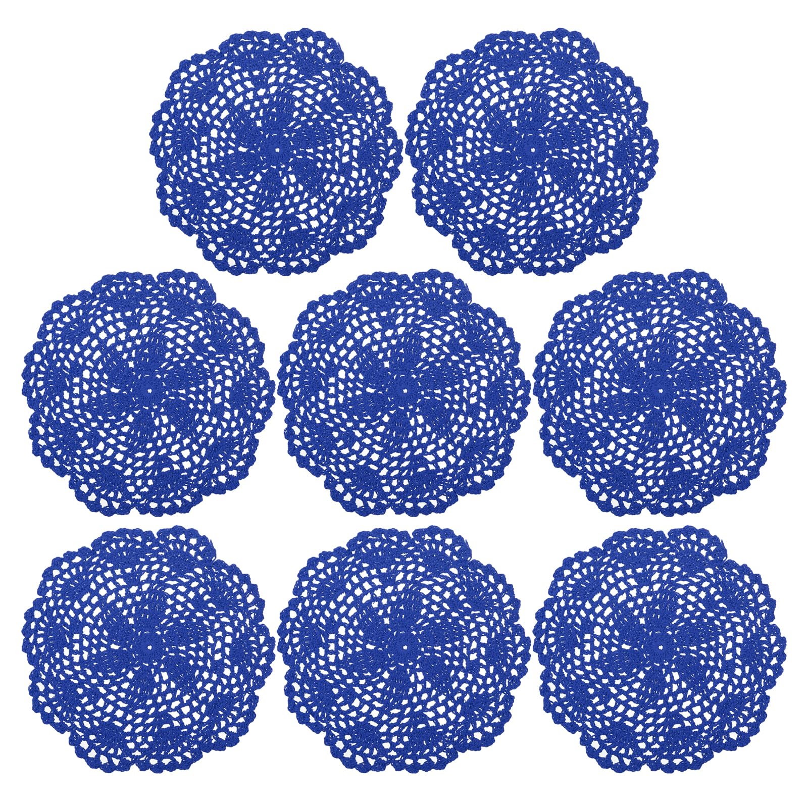 Uxcell Crochet Doilies, 8Pcs 8 Inch - Handmade Crochet Cotton Coaster, Round Lace Placemats With Floral Patterns For Wedding Par