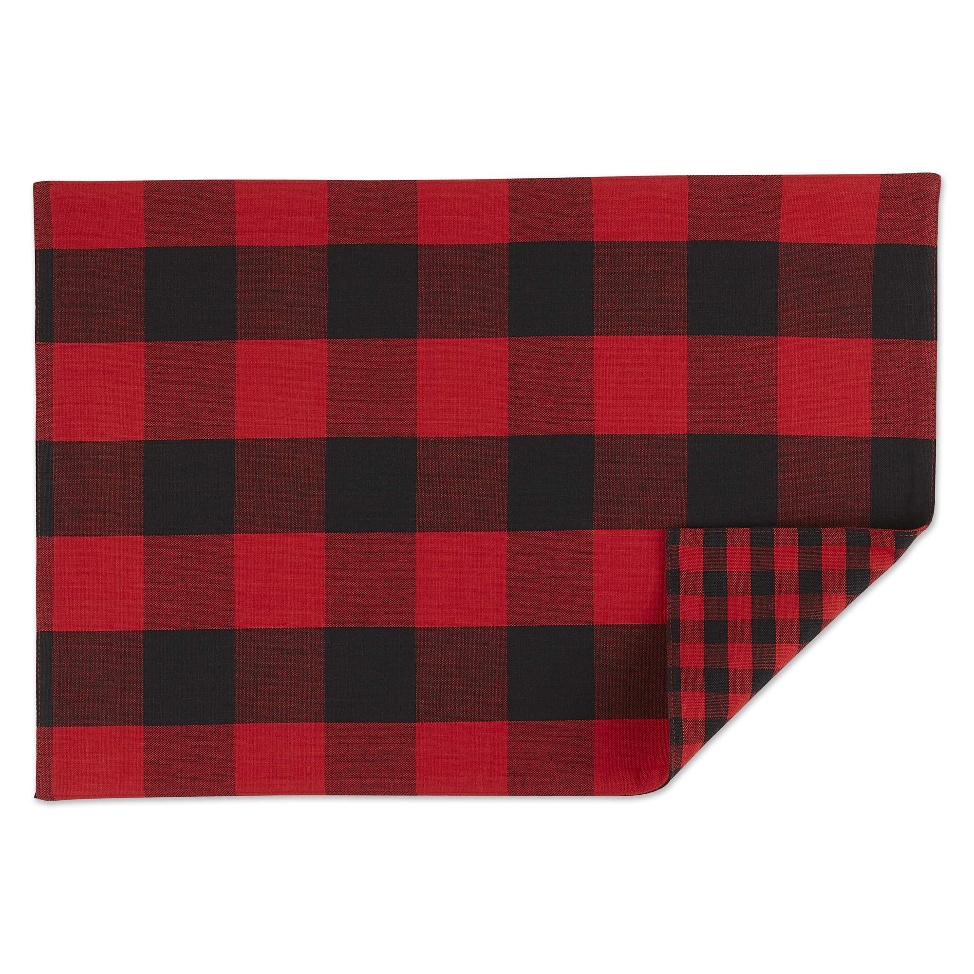 Dii Gingham Check Tabletop Collection, Red/Black, Placemat Set