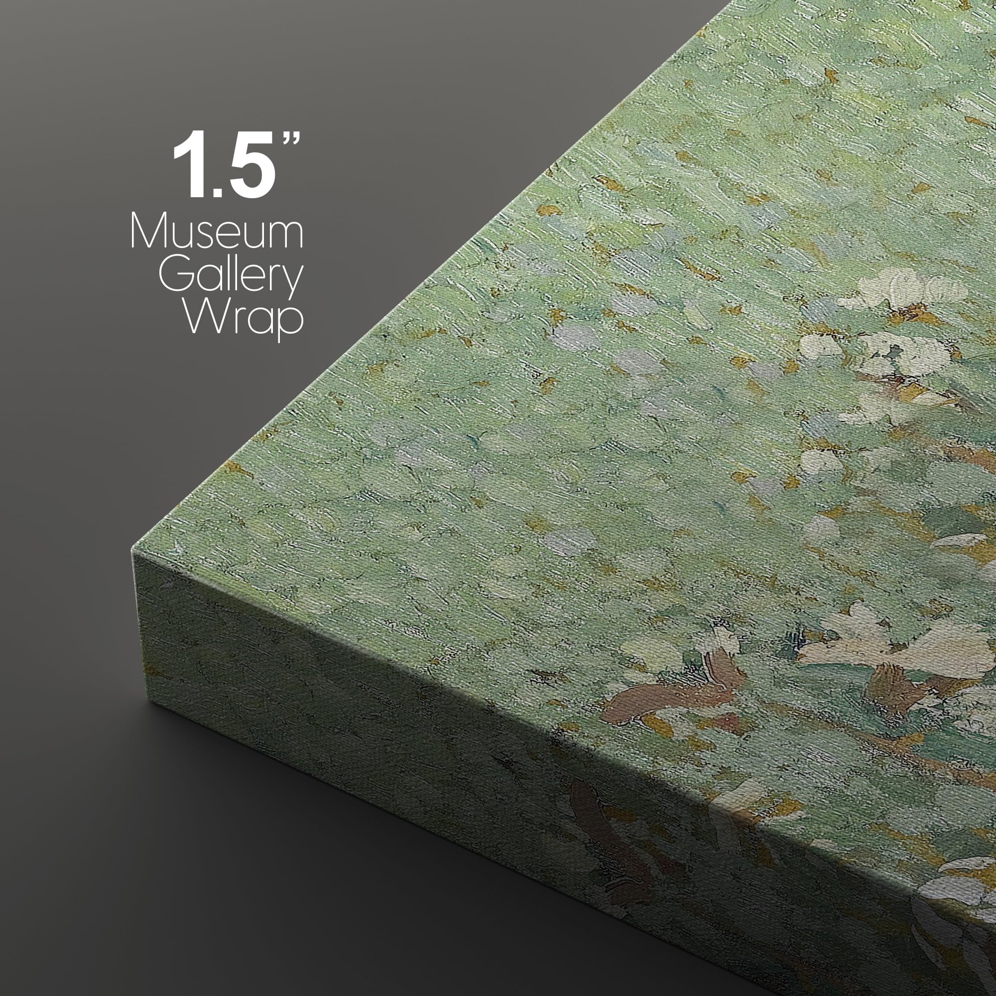 Wall26 Canvas Print Wall Art Set Emerald Green Monet White Flower Field Nature Wilderness Illustrations Modern Art Decorative Fl