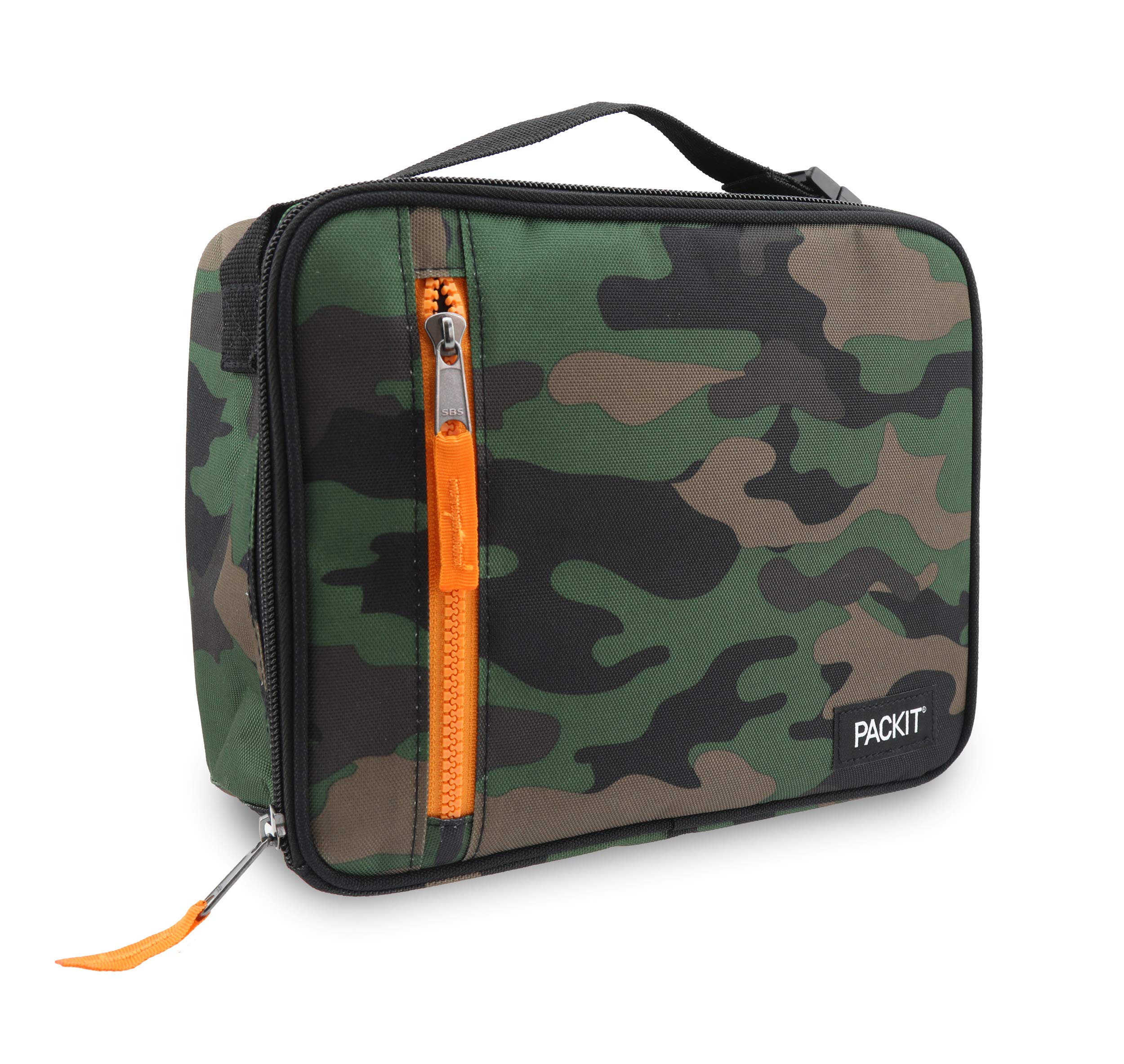 Packit Freezable Classic Lunch Box, Camo, Built With Ecofreeze Technology, Collapsible, Reusable, Zip Closure With Zip Front Poc