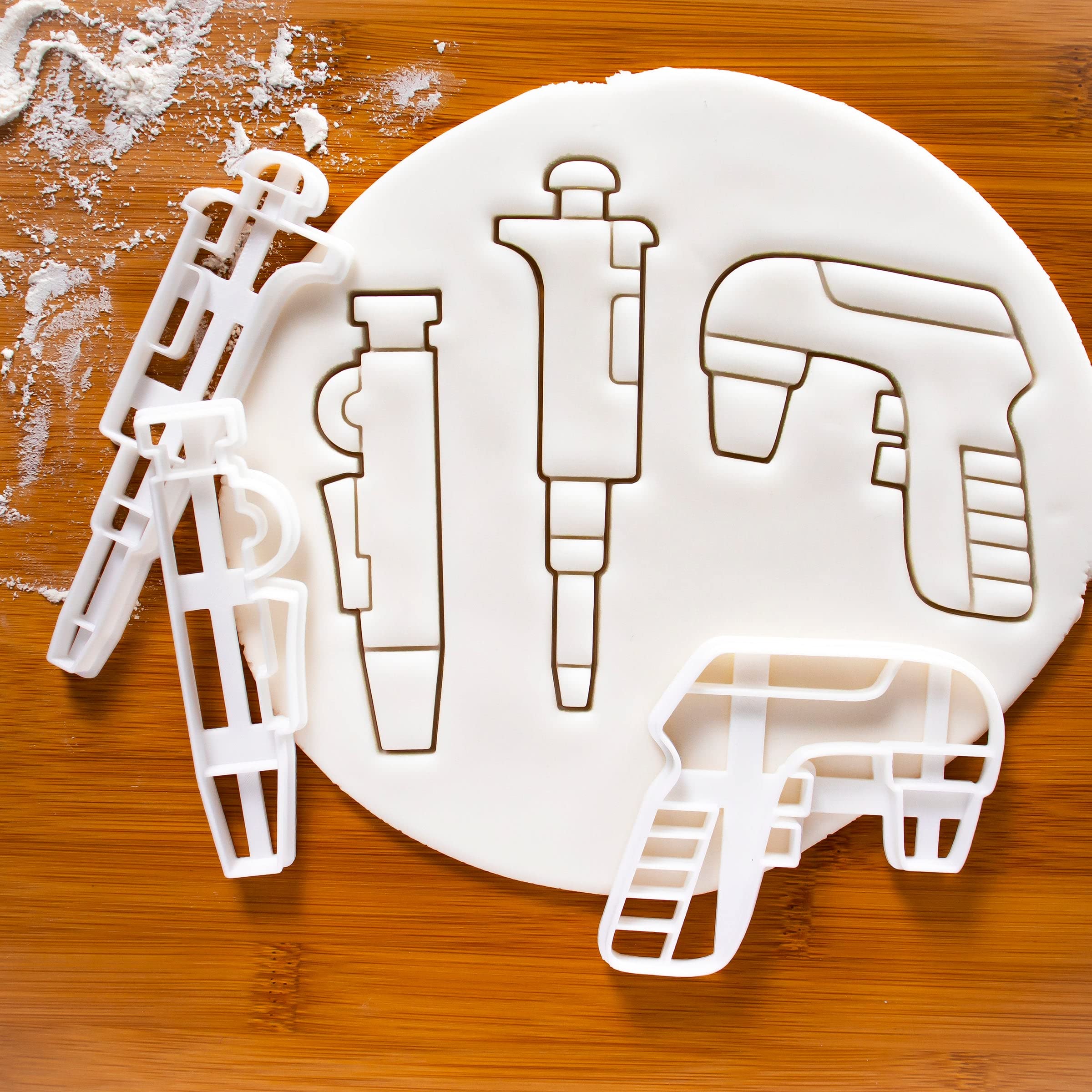 Set Of 3 Pipette Cookie Cutters (Designs: Micropipette, Electronic Pipette, And Pipette Pump), 3 Pieces - Bakerlogy