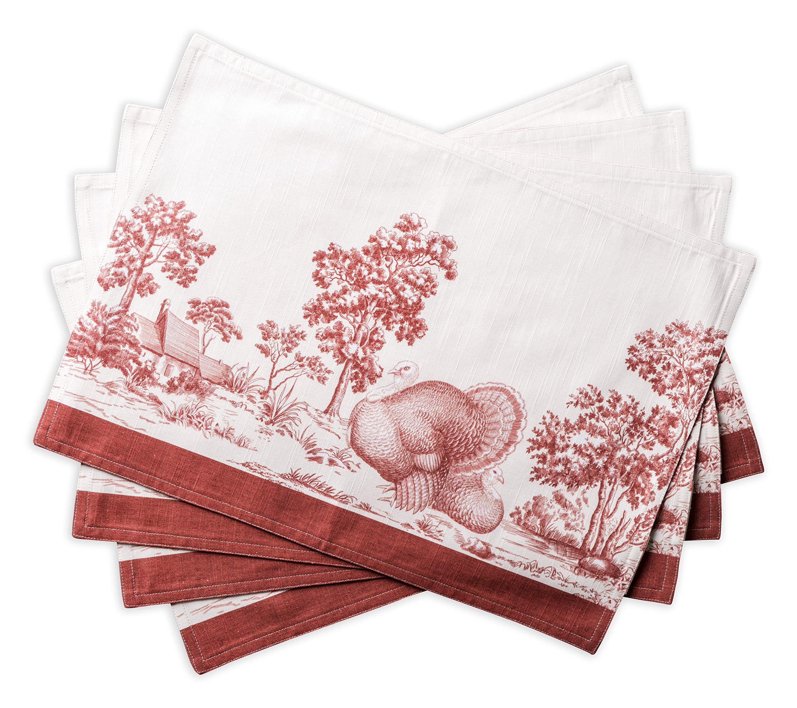 Maison D' Hermine Placemats 100% Cottonset Of 4 Dinner Placemat, Decorative Washable Cloth Placemat, Dining, Buffet Parties & Ca