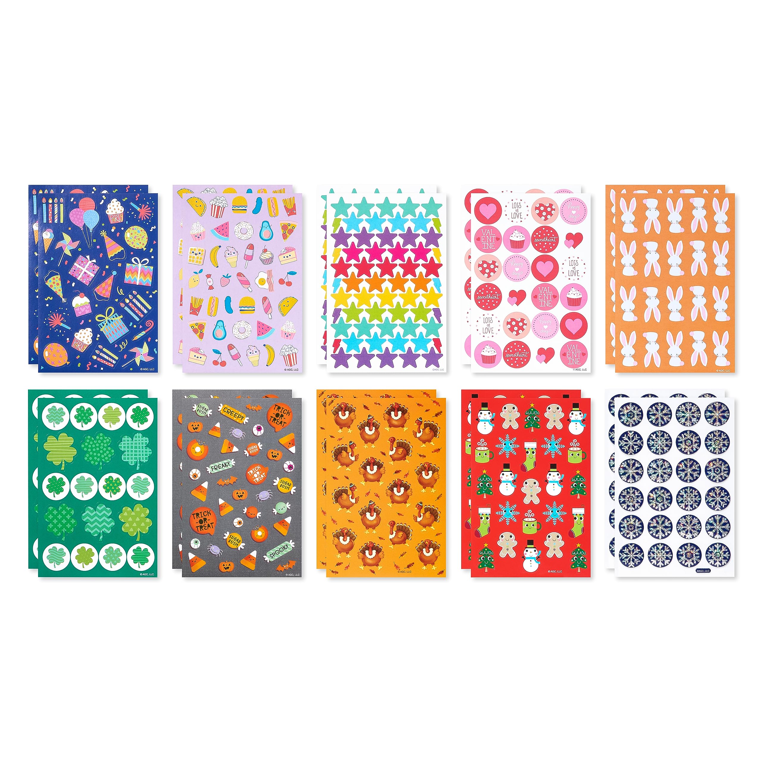 American Greetings 570-Count Assorted Holiday Stickers For Halloween, Thanksgiving, Christmas, Birthdays And More