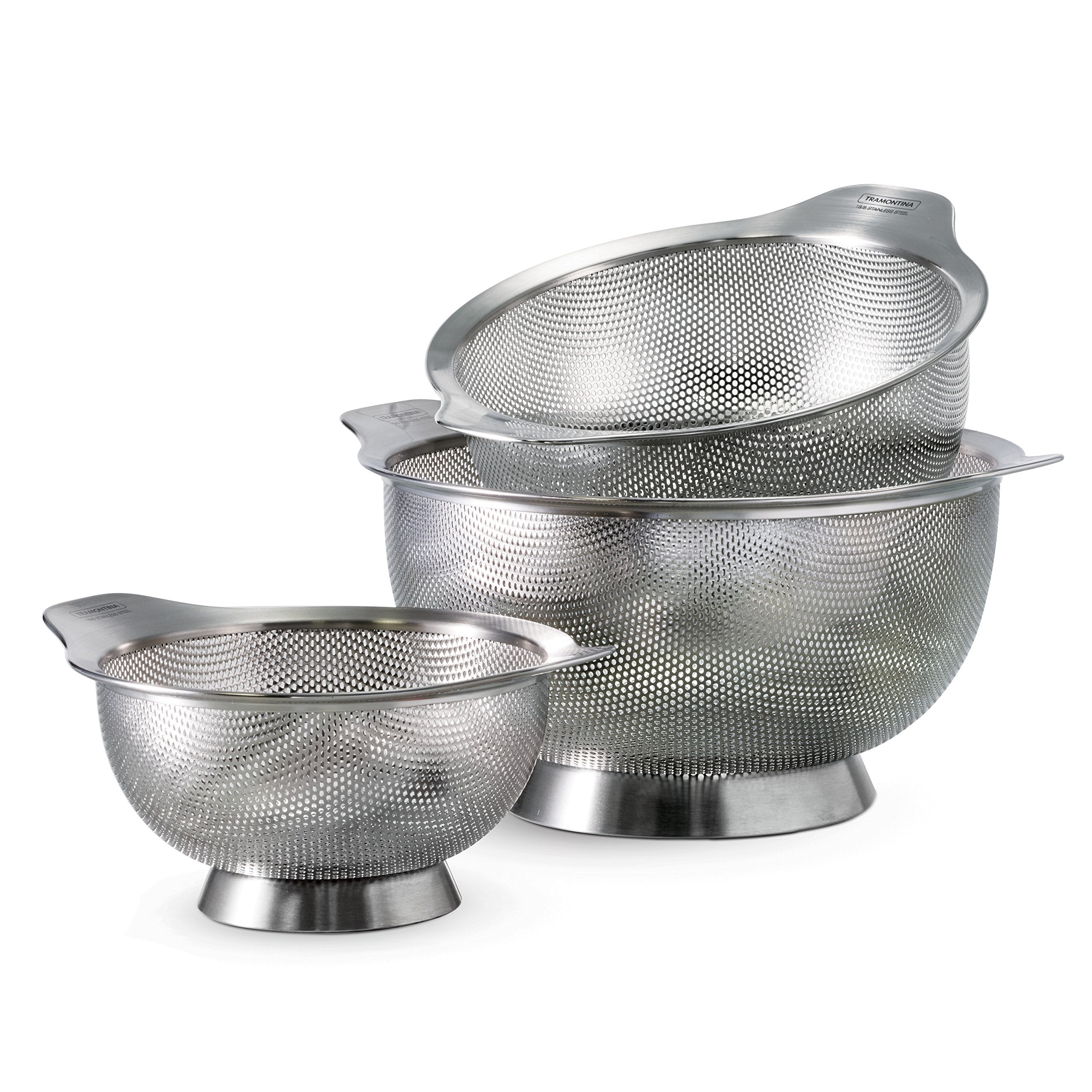 Tramontina Colanders Stainless Steel 3-Pack, 80206/556Ds