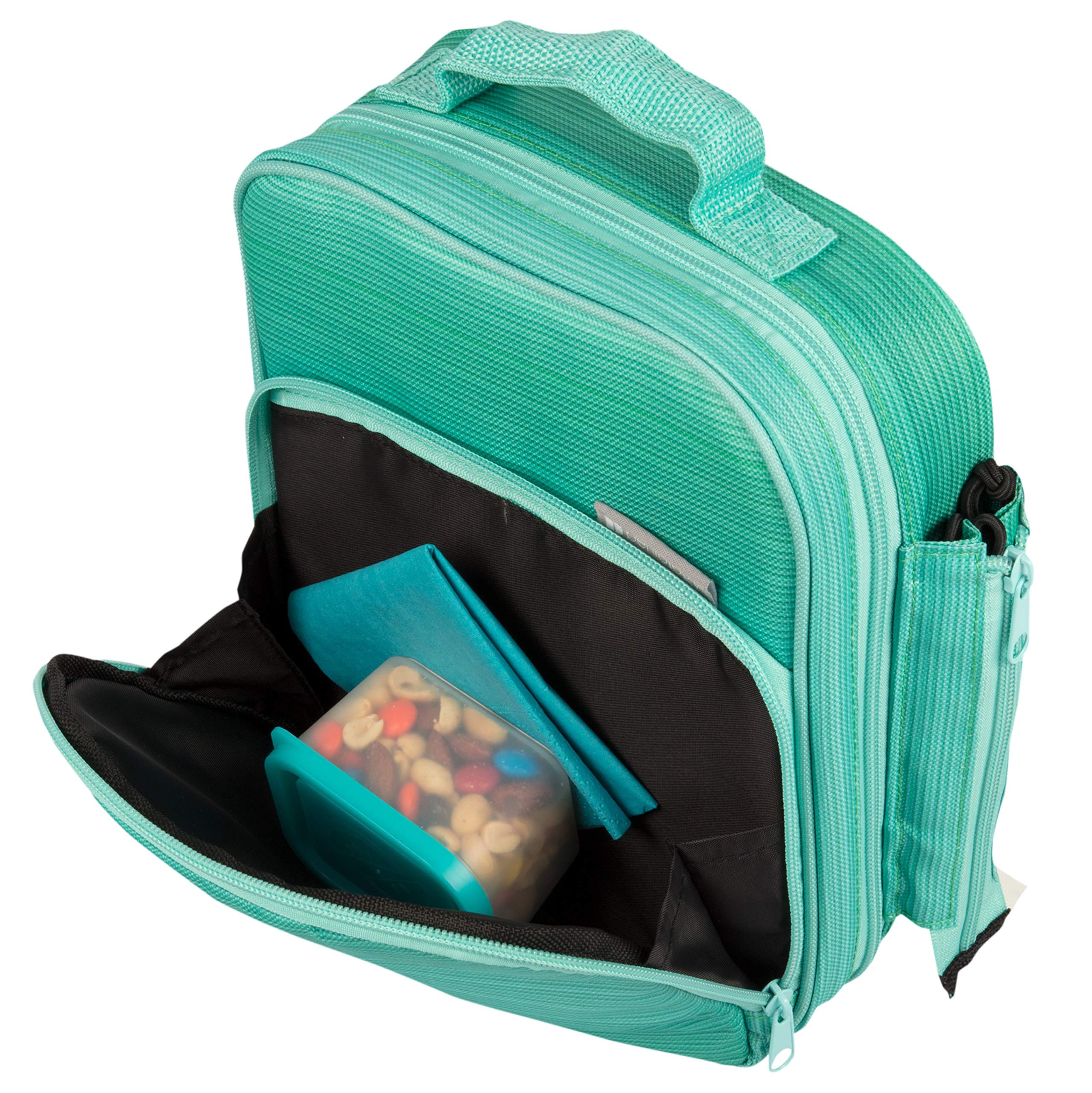 Bentology Lunch Bag And Box Set For Girls, 9 Pieces Total - Kids Insulated Lunchbox Tote, Bento Box, 5 Containers And Ice Pack -