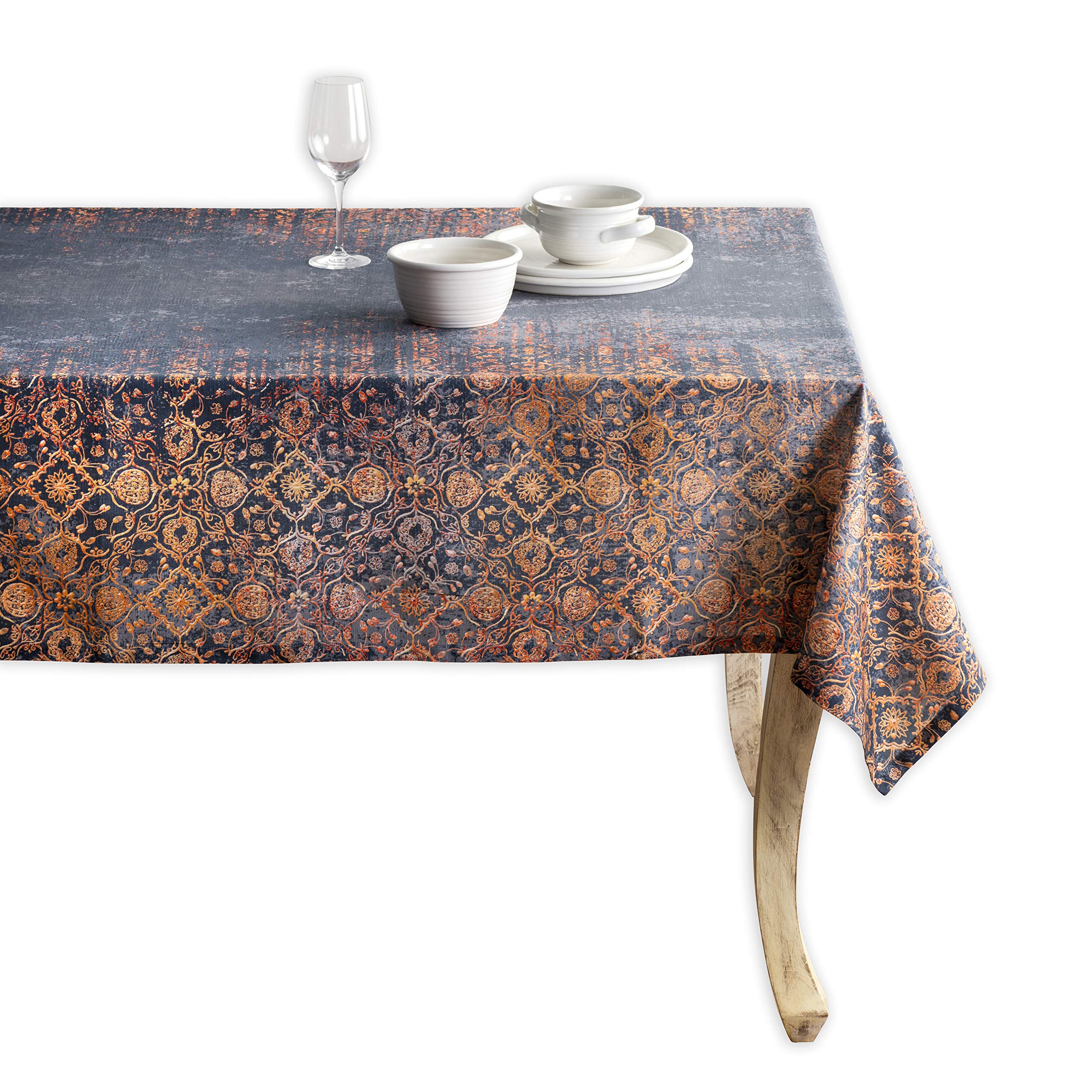 Maison D' Hermine Table Cover 60''X108'' 100% Cotton Decorative Washable Rectangle Tabletop Tablecloths, Kitchen, Wedding, Resta