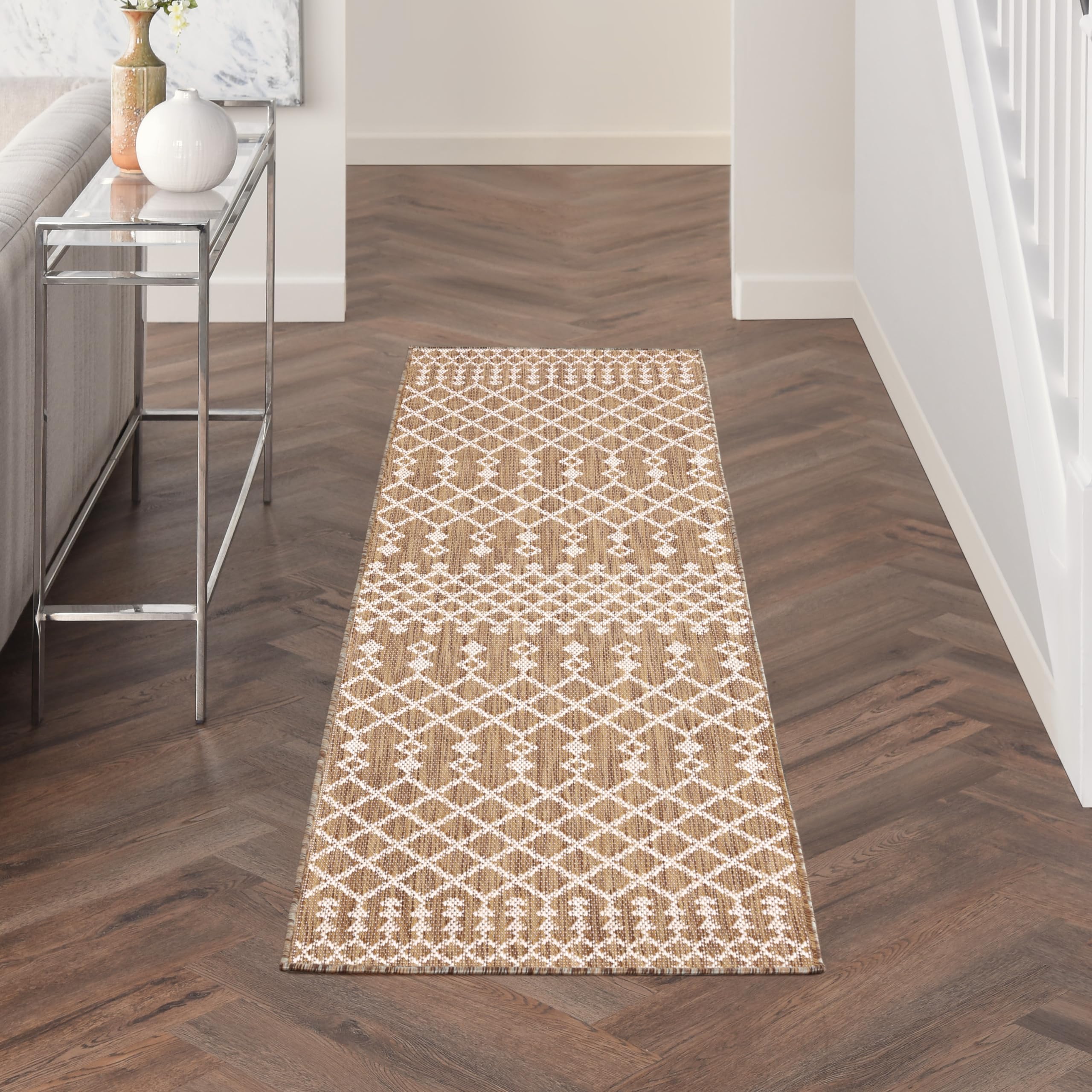 Nourison Positano Jute 2 x 6 Area Rug Easy Clean, Non Shedding, Bed Room, Living Room, Dining Room, Kitchen (6 Runner)