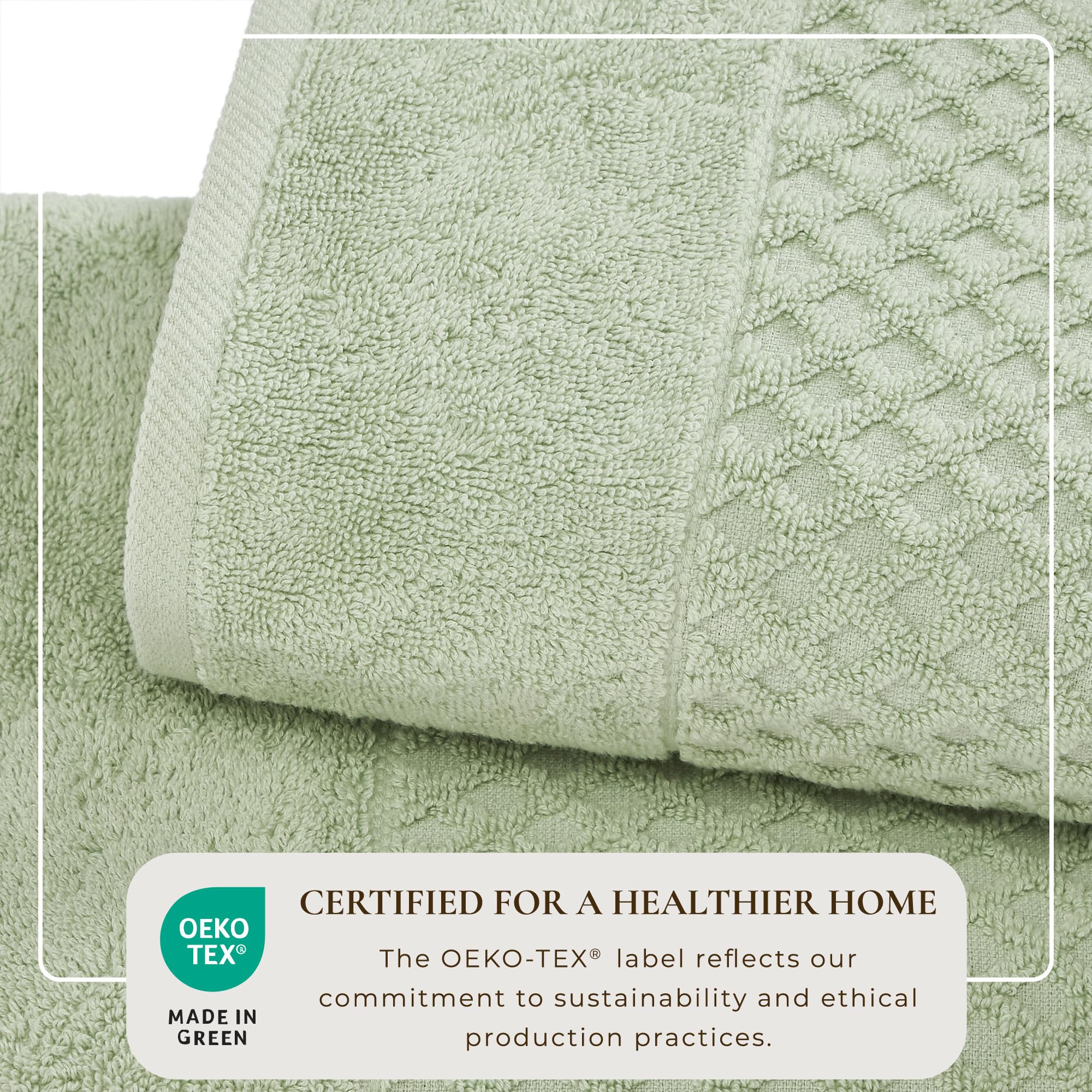 Great Bay Home 100% Cotton Green Hand Towels | 6 Soft Bathroom Hand Towels | Highly Absorbent  Quick Dry Bath Towels | Grayson Collection (Set of 6  Diamond Pale Green)